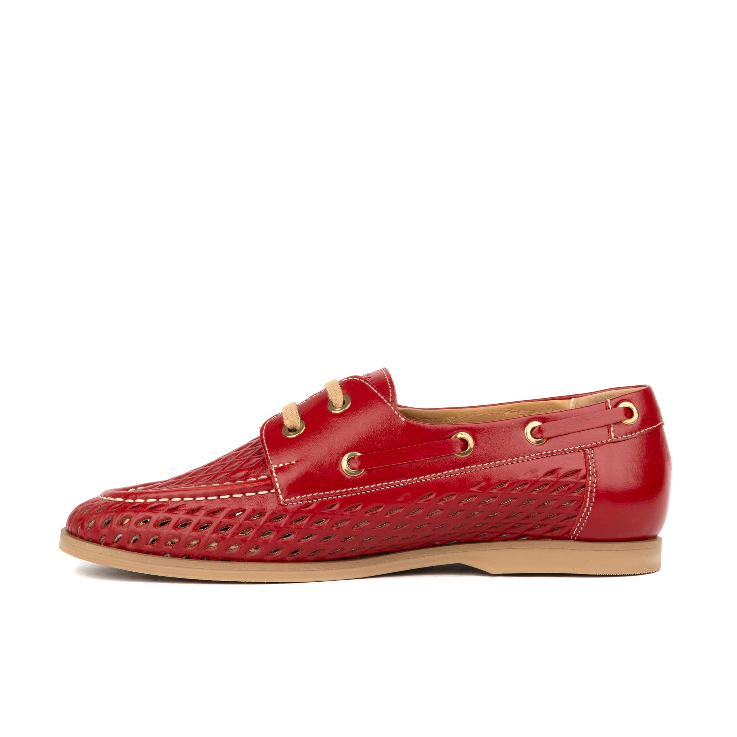 Row Your Boat - Red - Women's Leather Boat Shoes