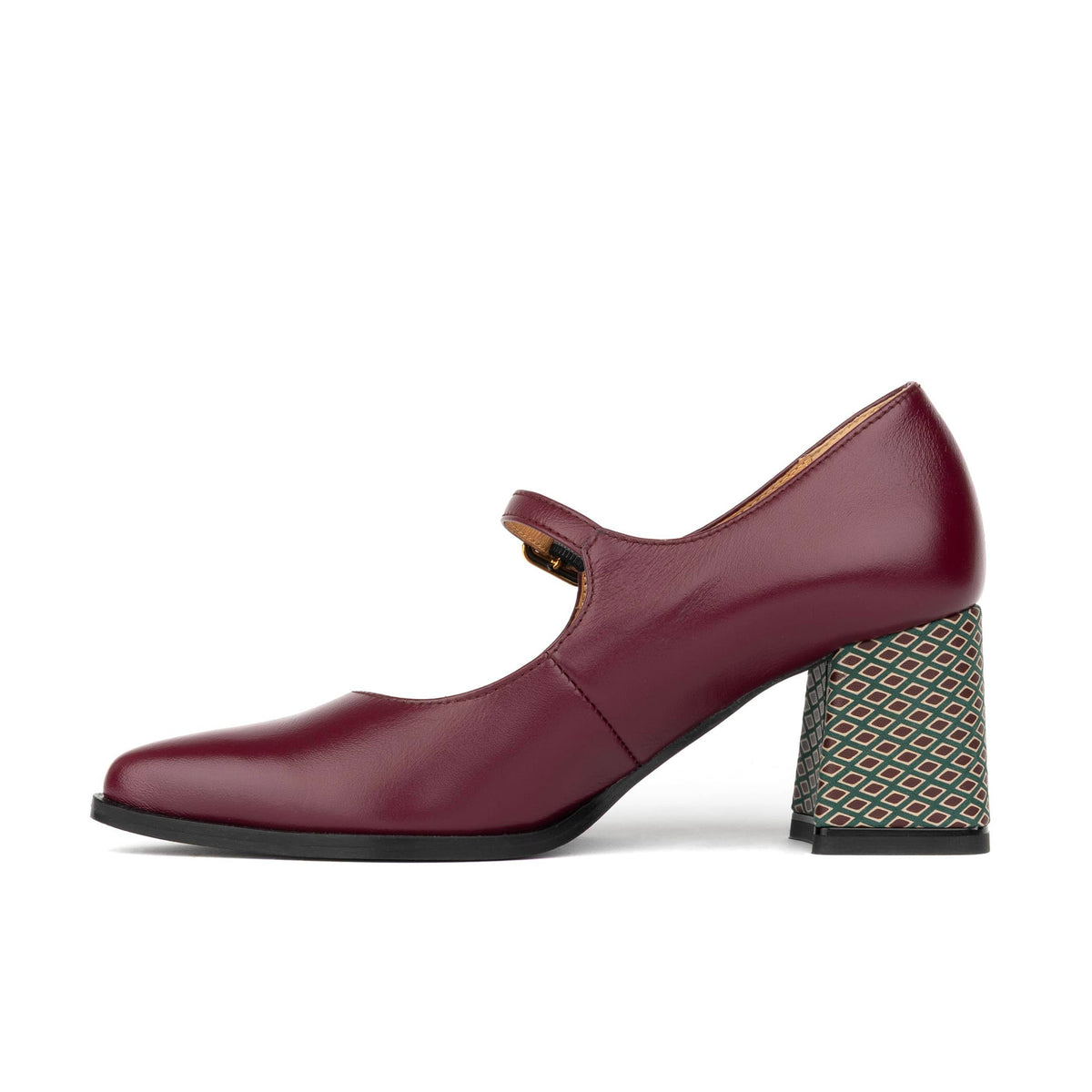 Hyde - Burgundy & Green Diamond - Women's Leather Mary Jane Pump