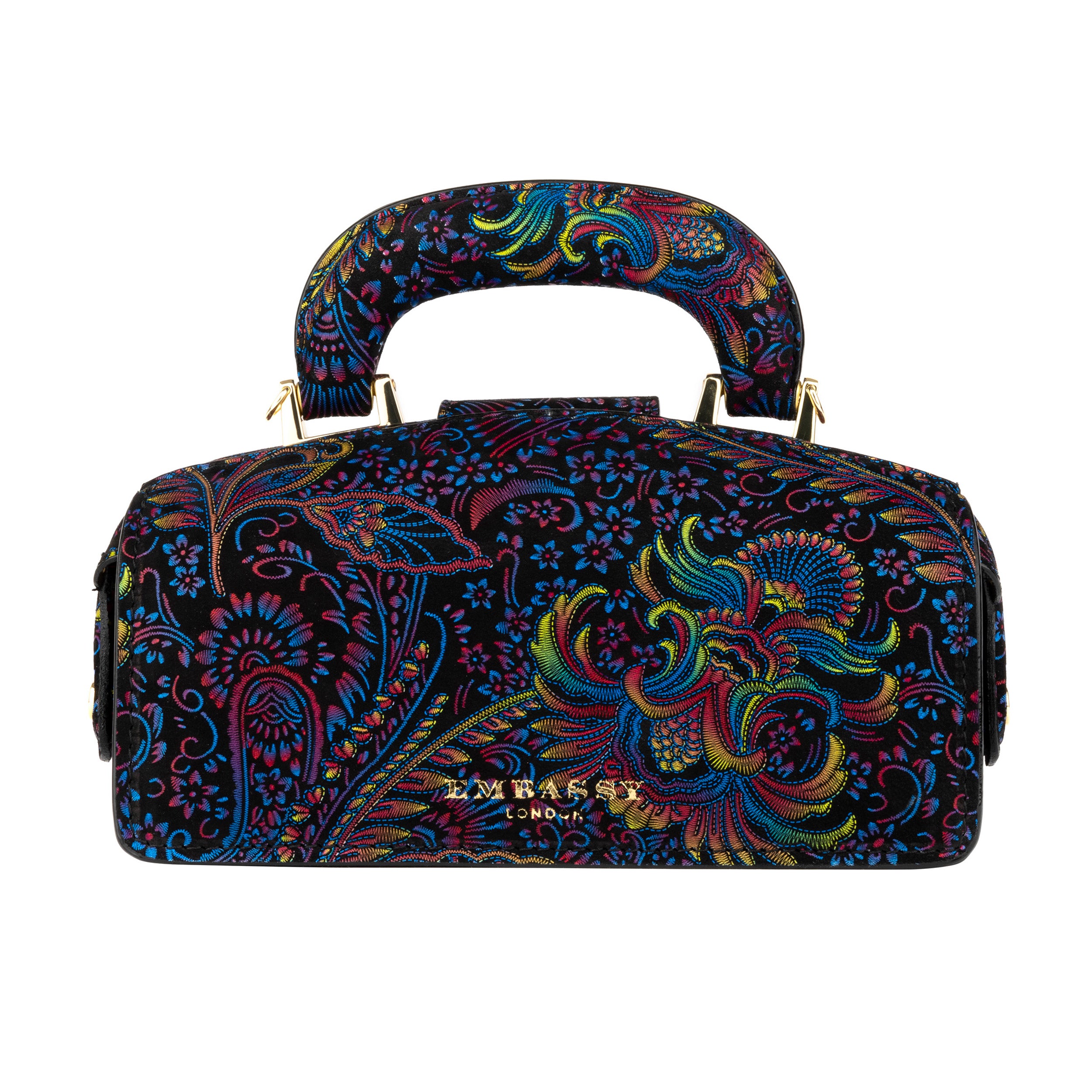 Gazelle Mini - Black & Blue - Women's mini bowling bag with handle and strap