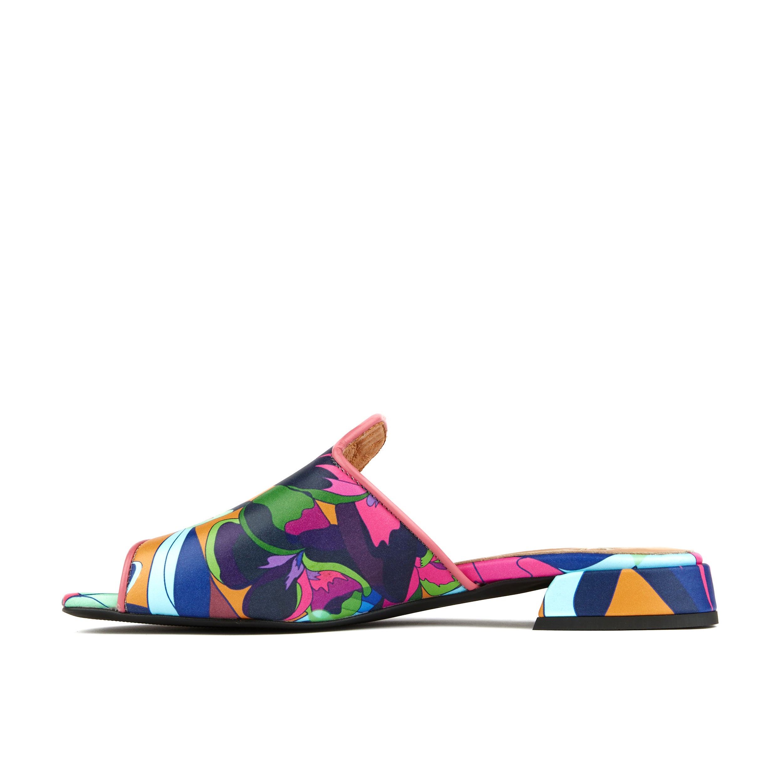 South Beach - Pink Jungle - Women's fully leather lined sliders in vibrant colours