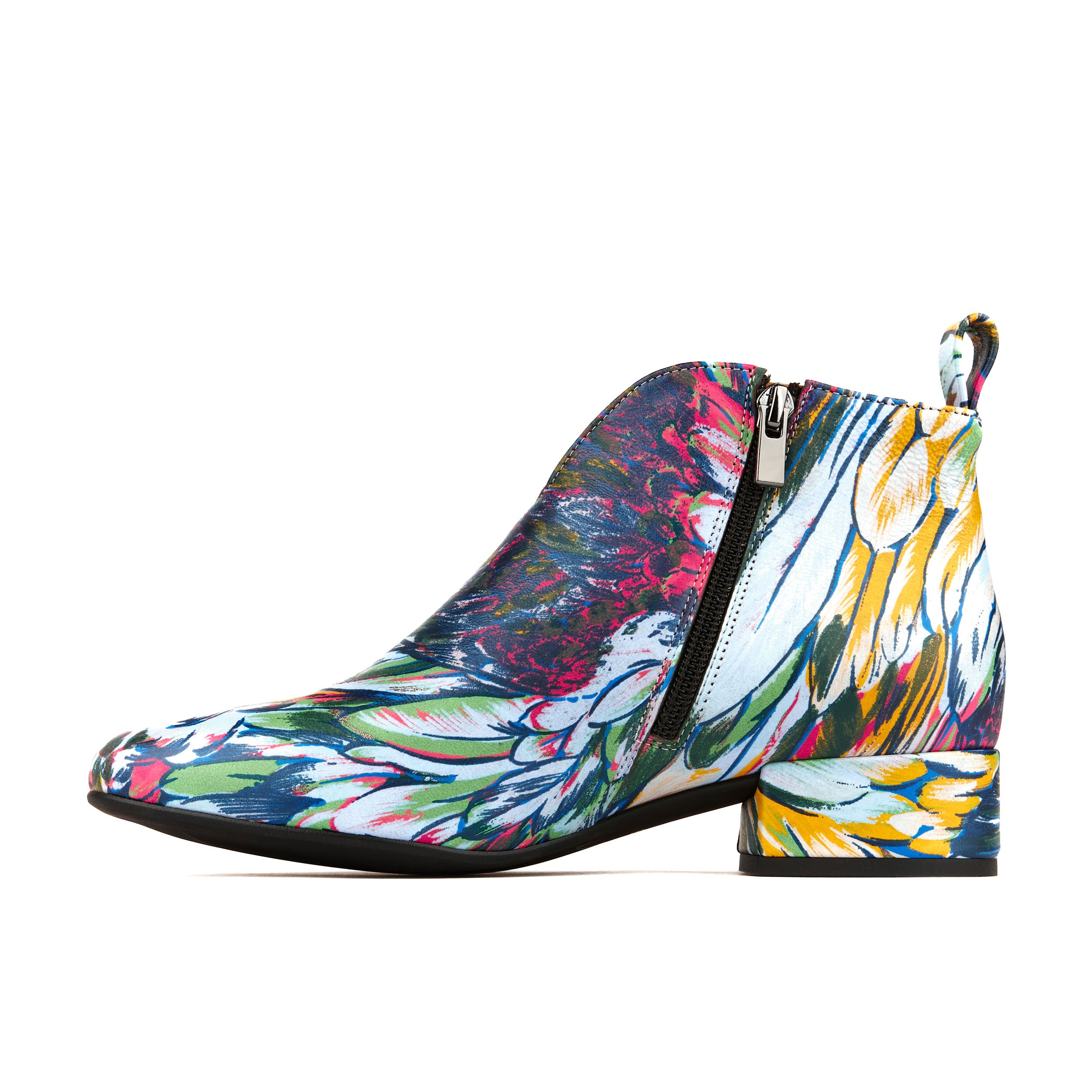 Iris - Dark Flamingo - Women's leather side zip ankle boot with soft insoles