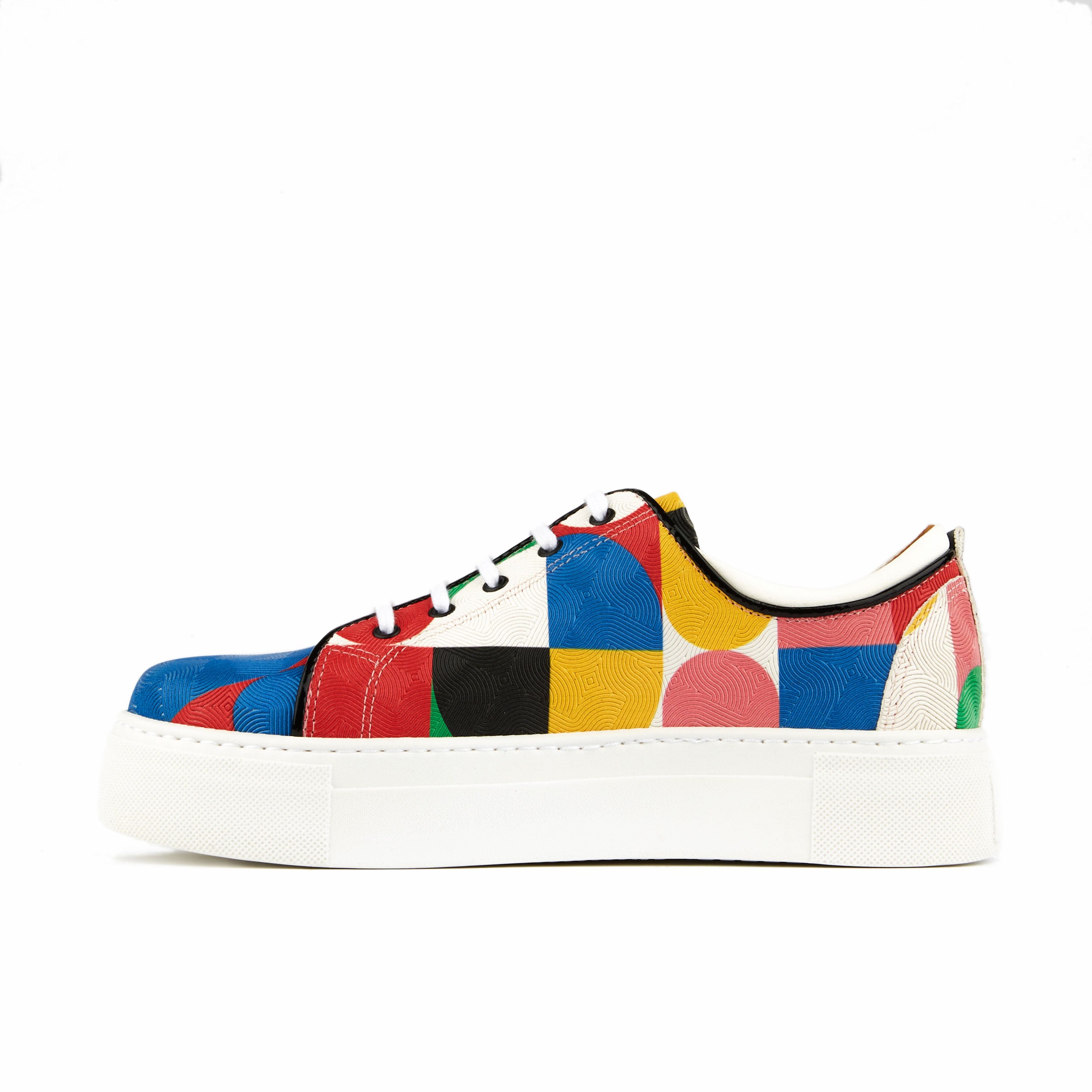 Camila - Groovy - Women's white sole trainer in colourful Italian leather