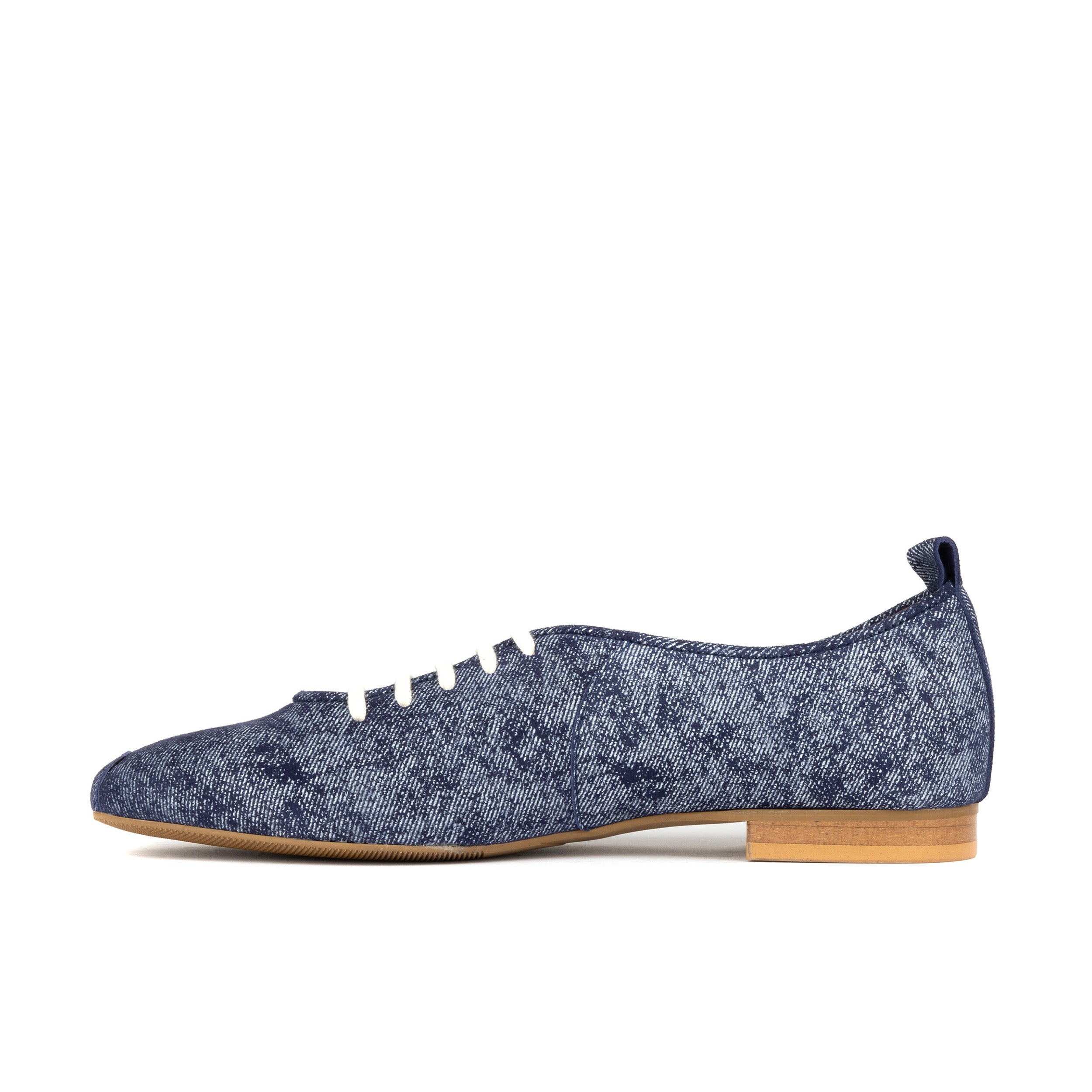 Skyline - Denim - Women's Suede & Denim Lace Up Ballet Pump