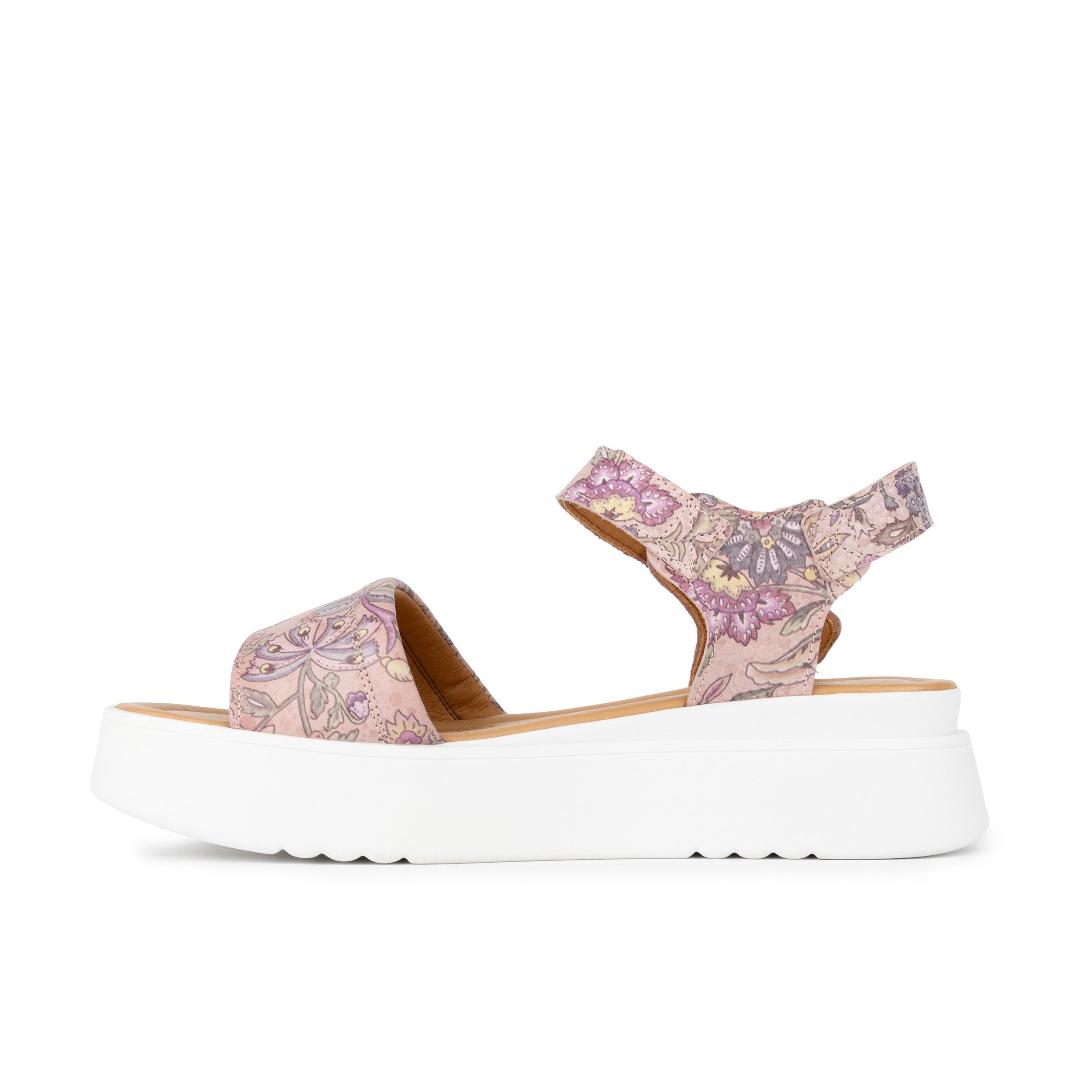 Amalfi - Pink & Paisley - Women's 1.3 inch Flatform Leather Sandal