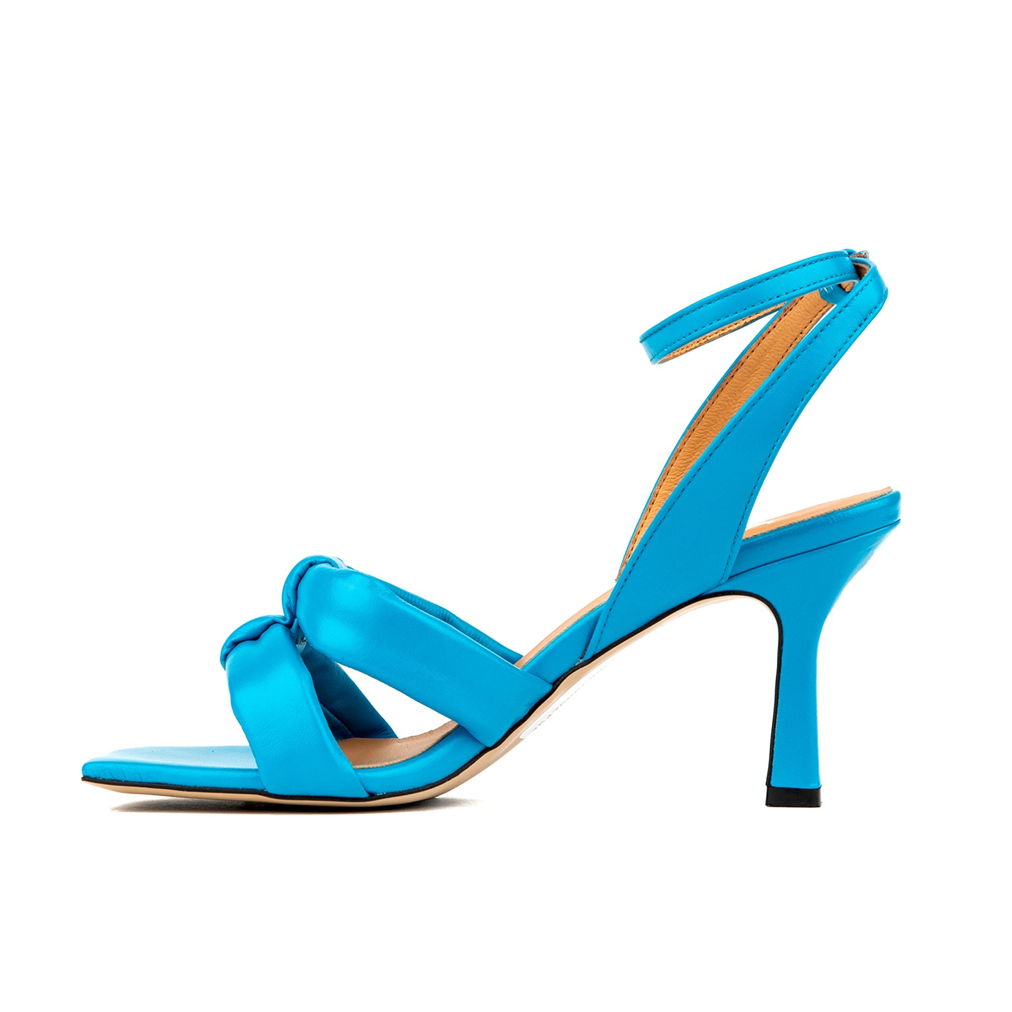 Molly - Miami Blue - Women's leather strappy heel sandal in blue