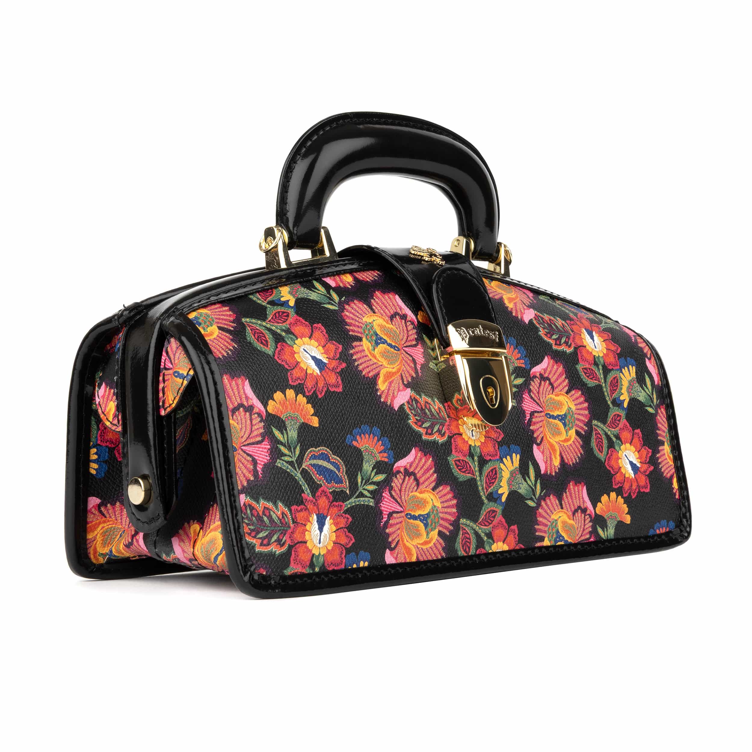 Gazelle - Red Flowers - Women’s patent leather top handle & crossbody bag