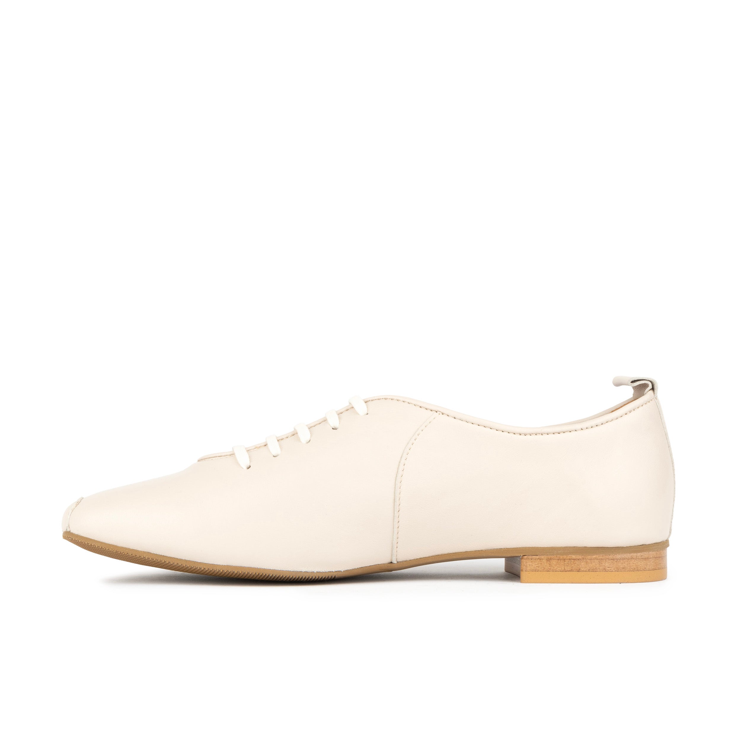 Skyline - Cream Suede - Women's Leather Lace Up Ballet Pump