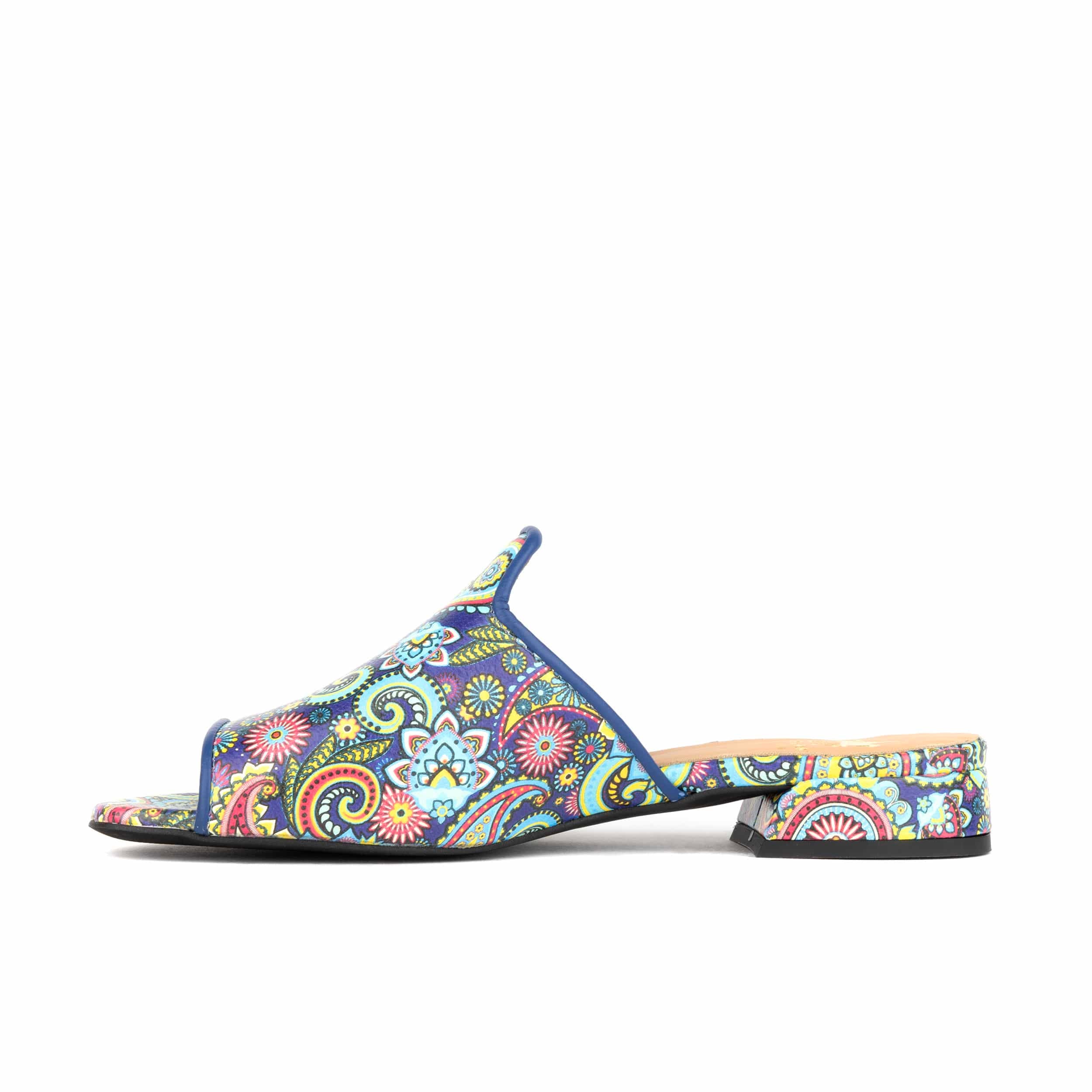 South Beach - Festival Blue - Women's fully leather lined slip on sandal