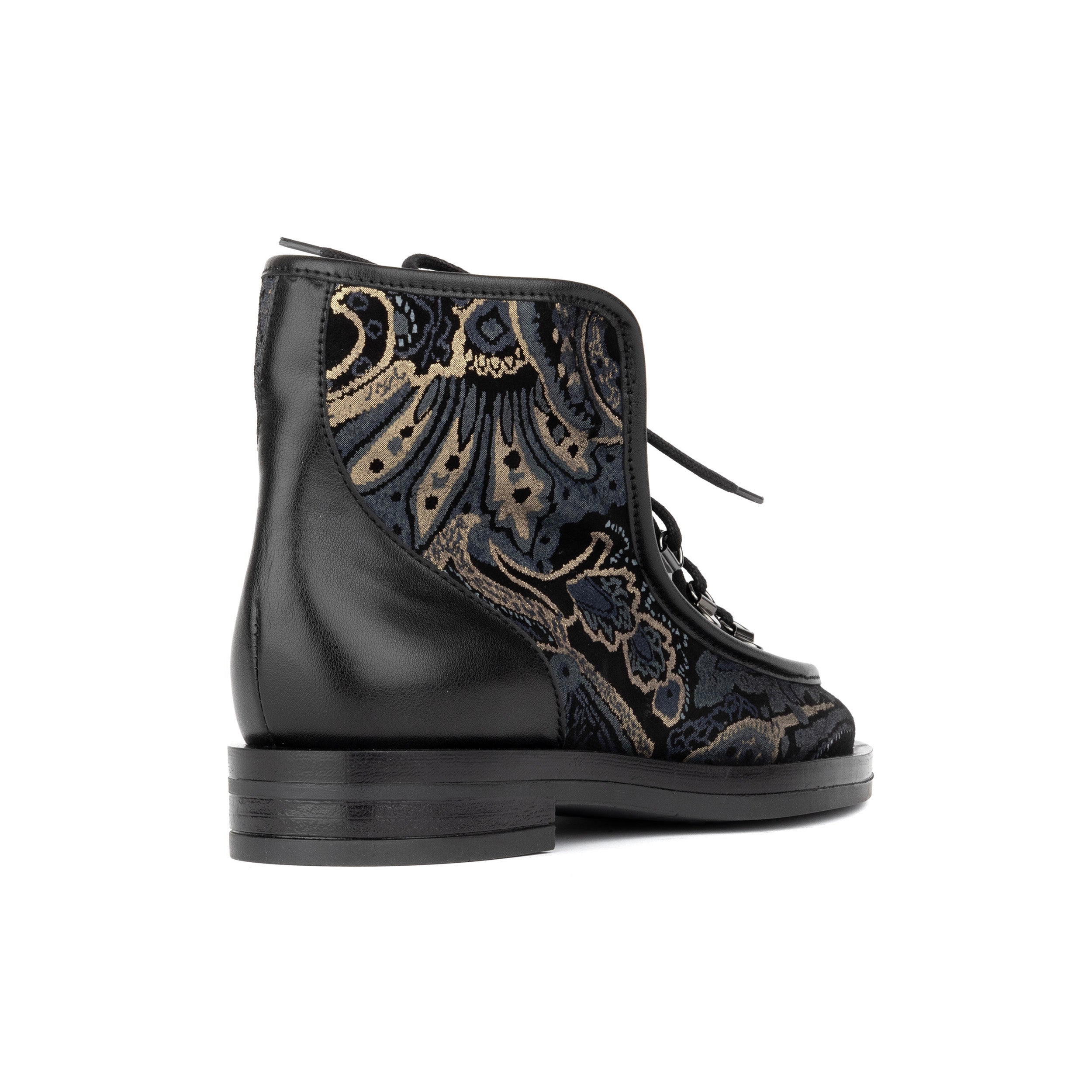 Hedera - Black & Grey & Gold - Women's Suede Alpine Boot