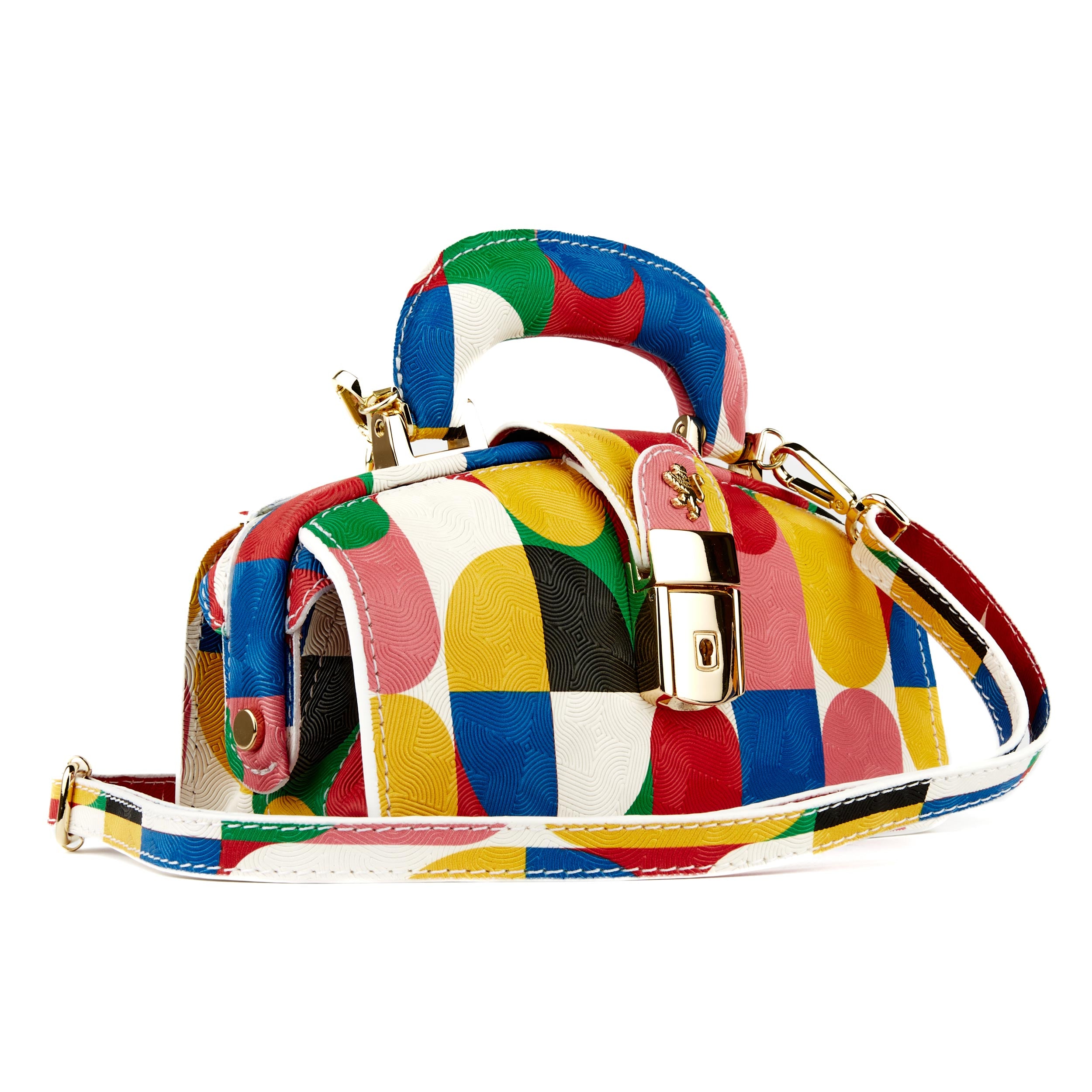 Gazelle Mini - Groovy - Mini leather bag in colourful genuine leather and key lock