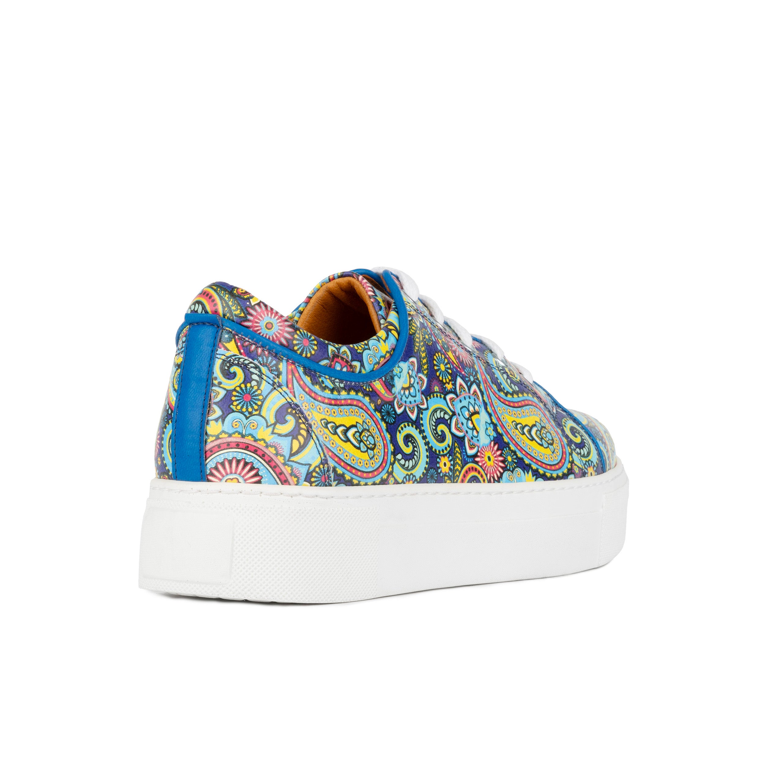 Camila - Festival Blue - Women’s Chunky Leather Platform Trainer