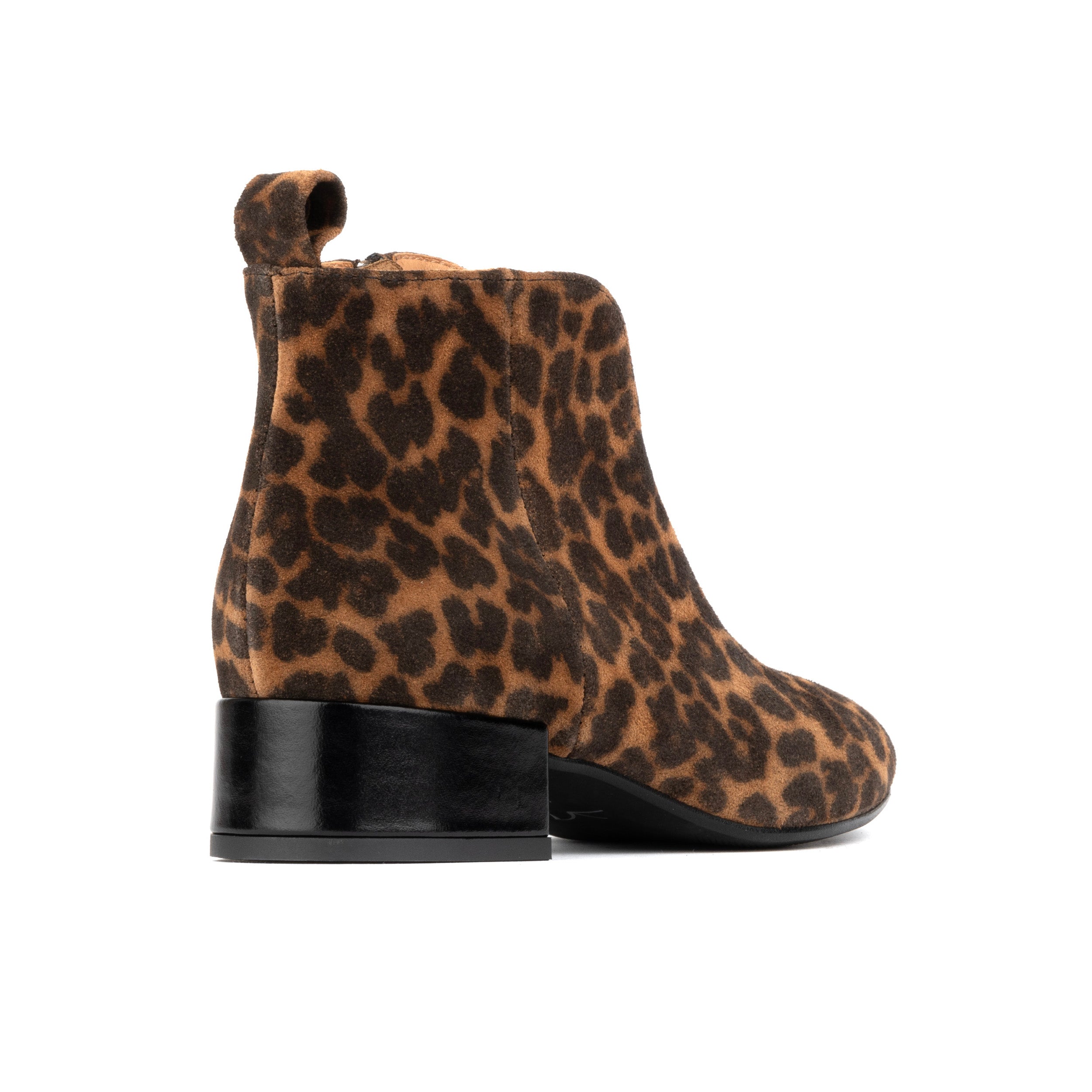 IRIS LEOPARD - Women's leopard print nubuck leather ankle boot with zip