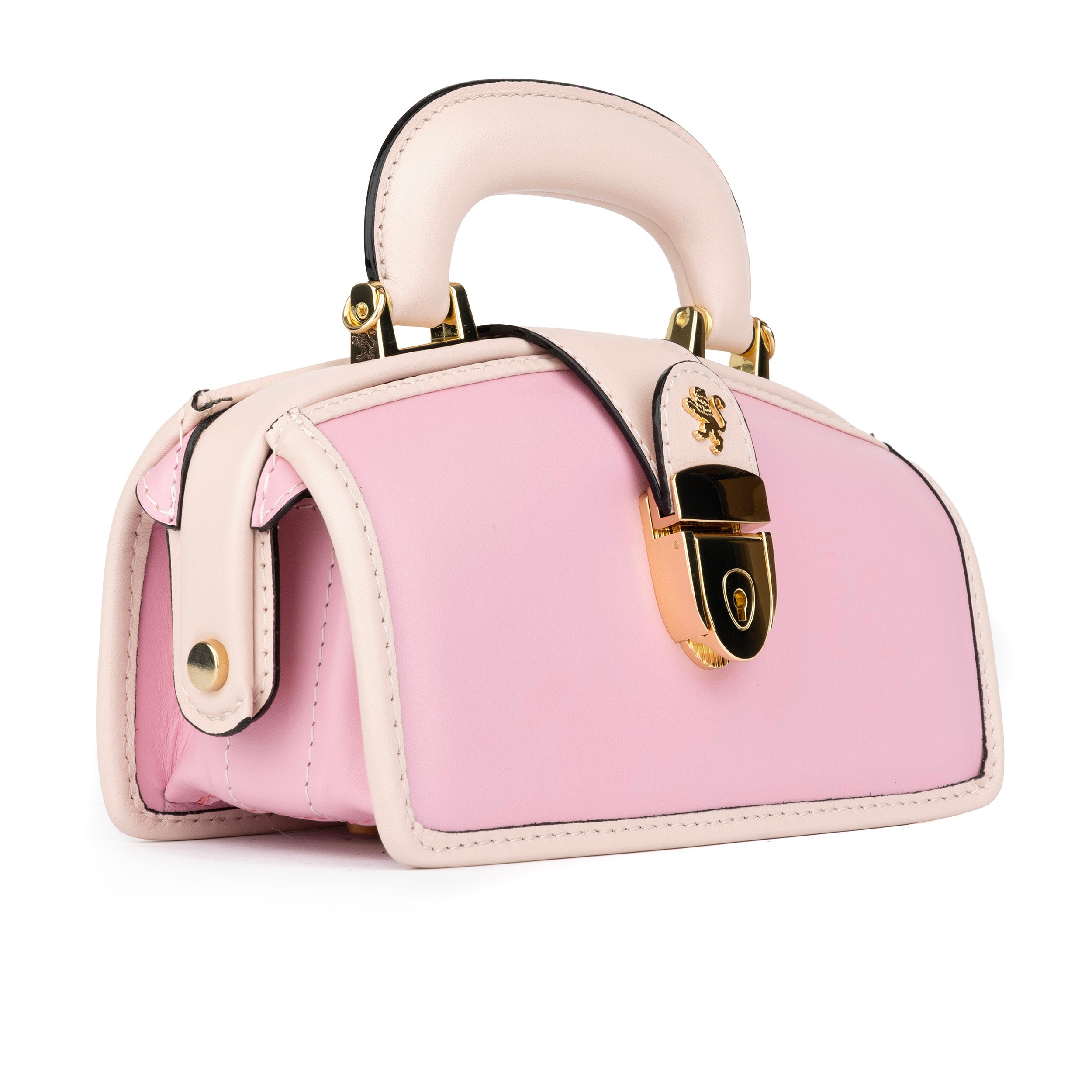 Gazelle Mini - Pink & Pink - Women’s mini patent leather top handle & crossbody bag