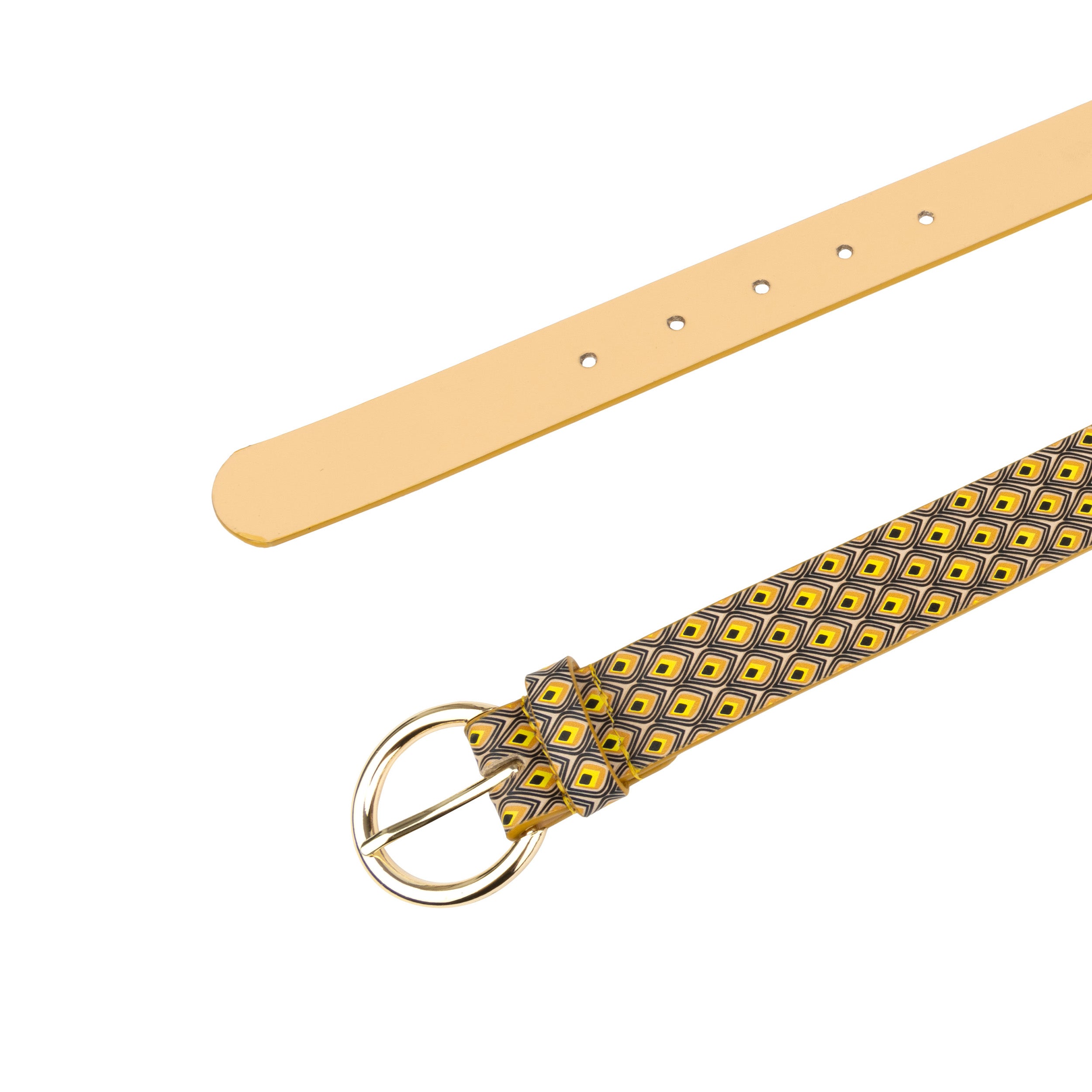 Emma - Black & Yellow - Women's Italian leather belt