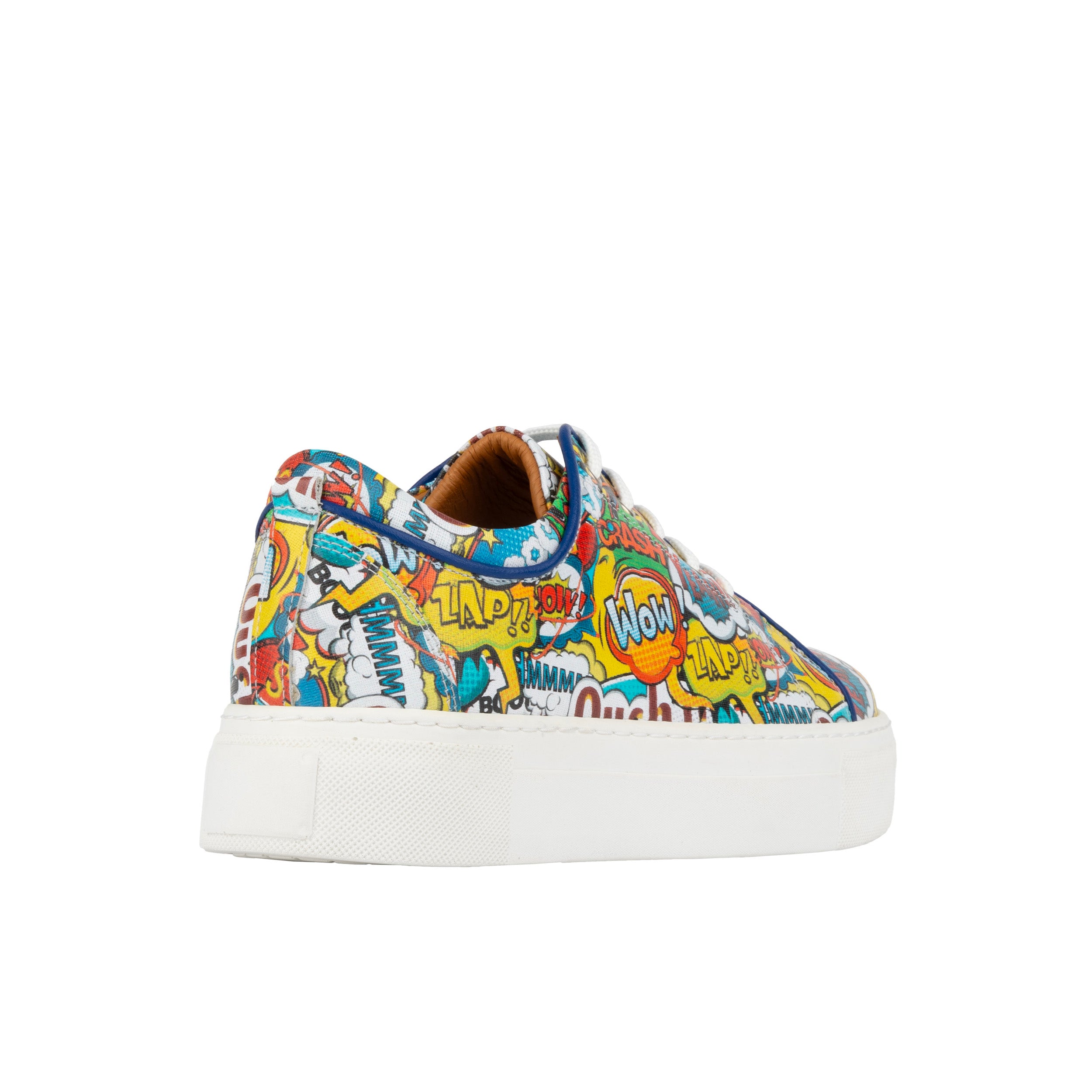 CAMILA COMIC BOOK - Women's chunky white sole leather trainer in vibrant print