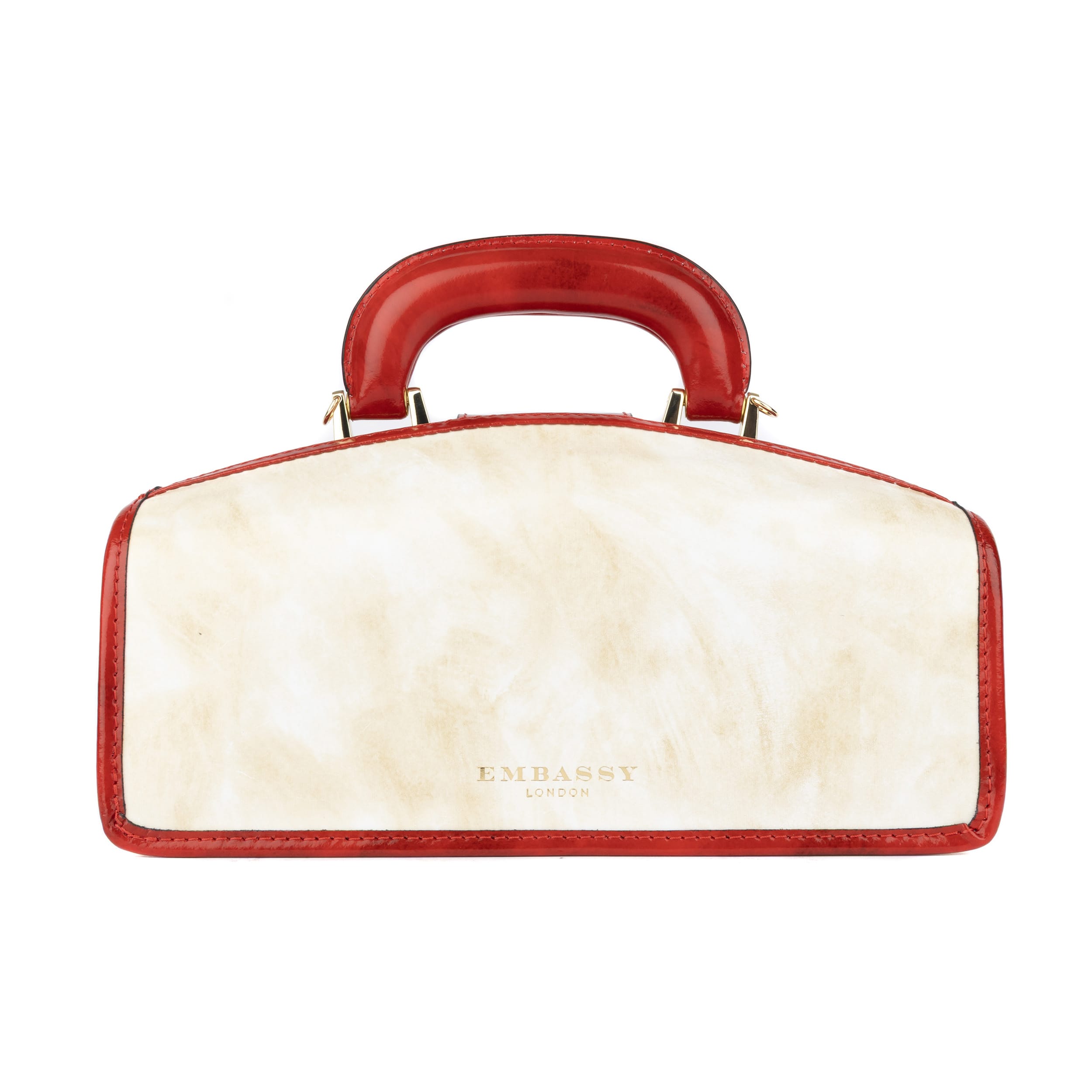 Gazelle - White & Red - Women’s patent leather top handle & crossbody bag