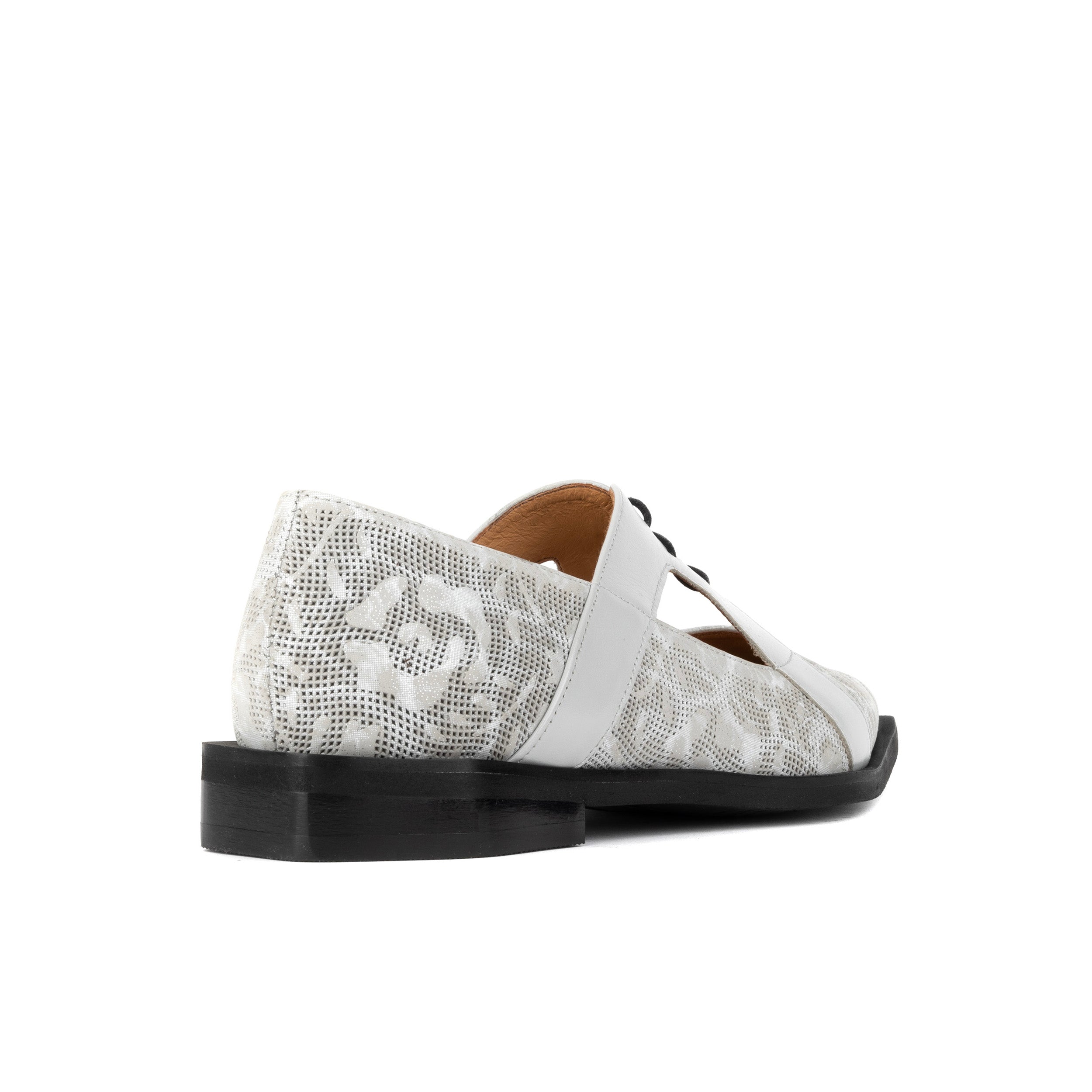 Harlowe - Grey - Women's cutout leather lace up shoe