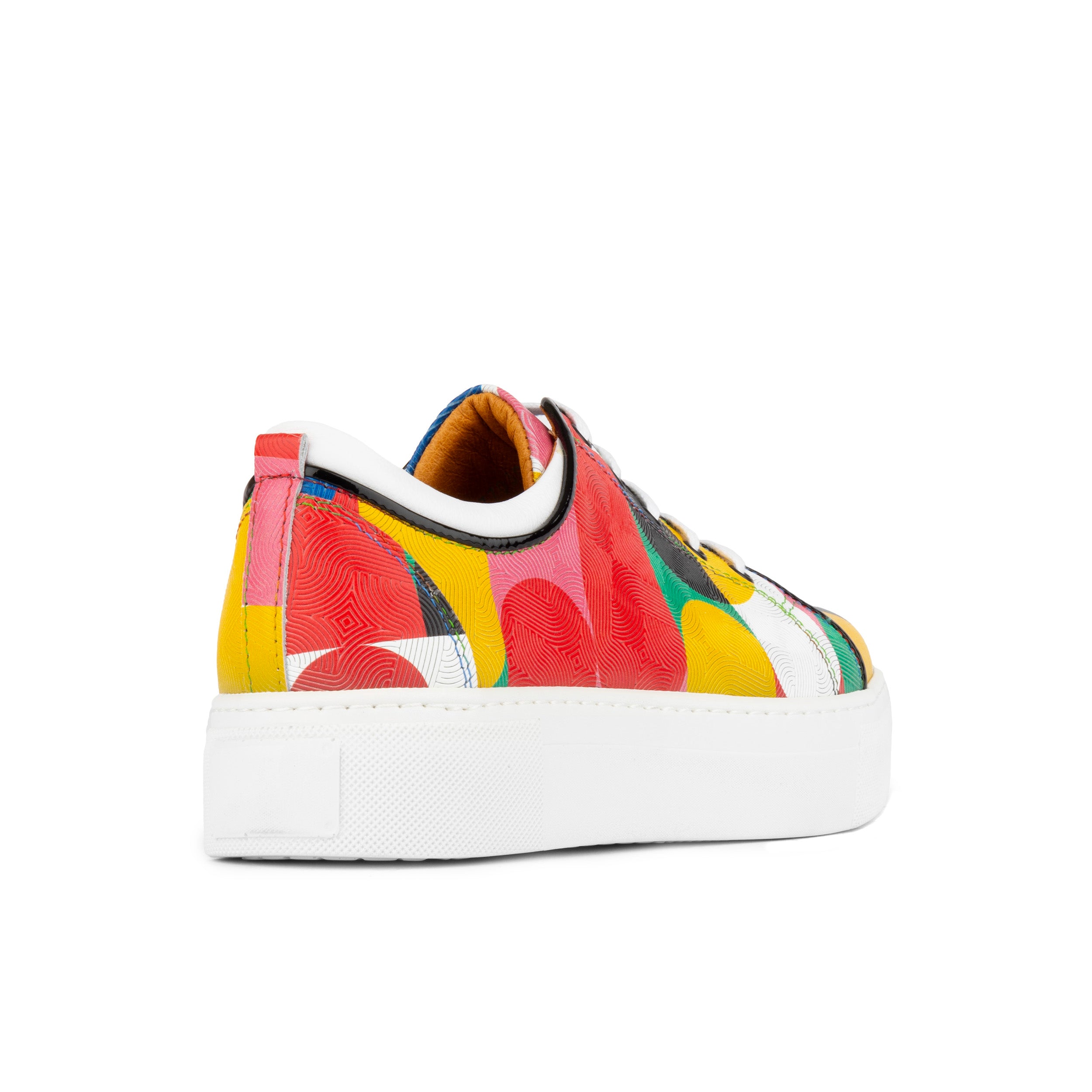 Camila - Groovy - Women's white sole trainer in colourful Italian leather