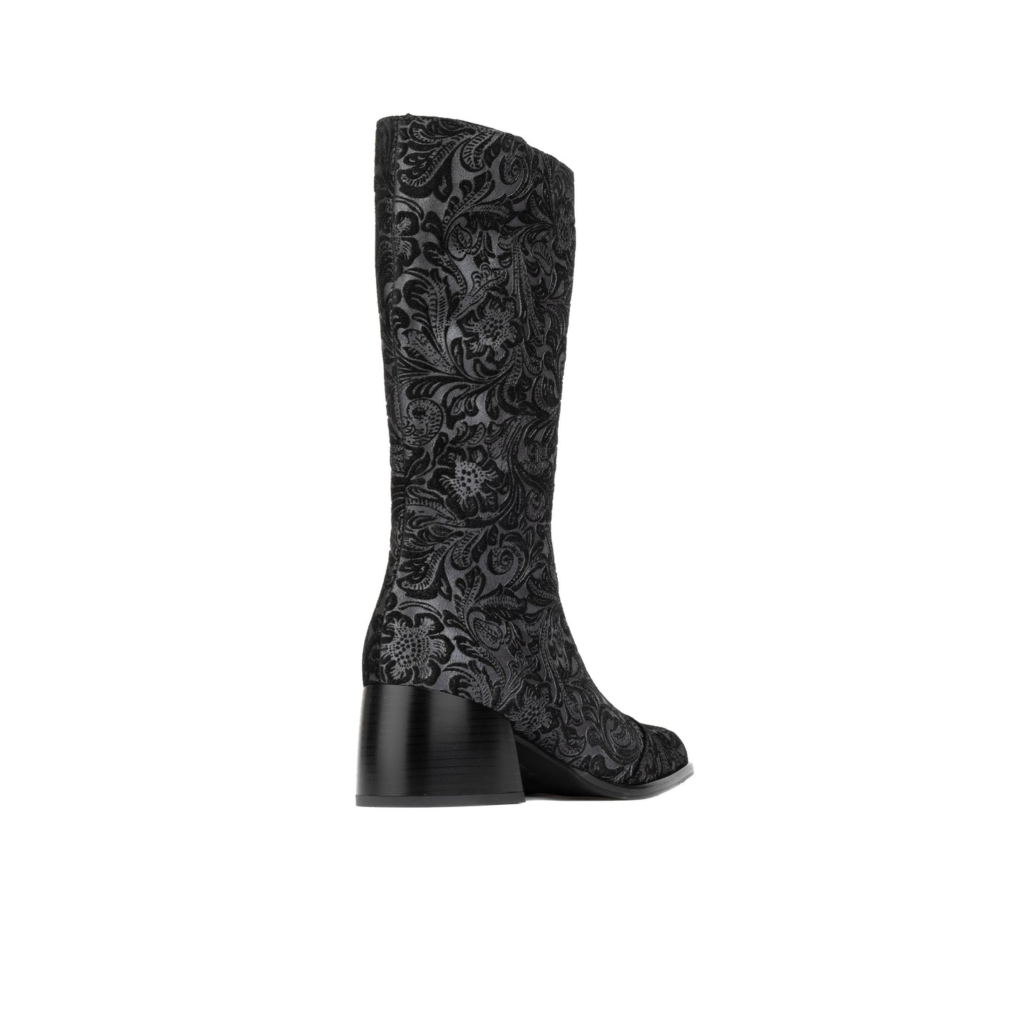 Leticia - Black Floral Emboss