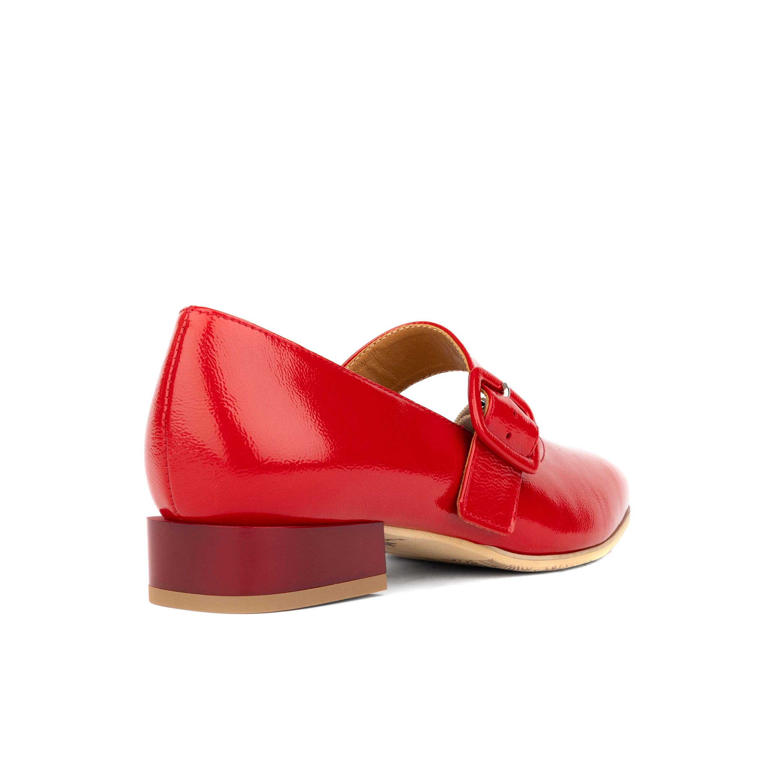 Bliss - Red - Women's block heel square toe patent leather Mary-Jane