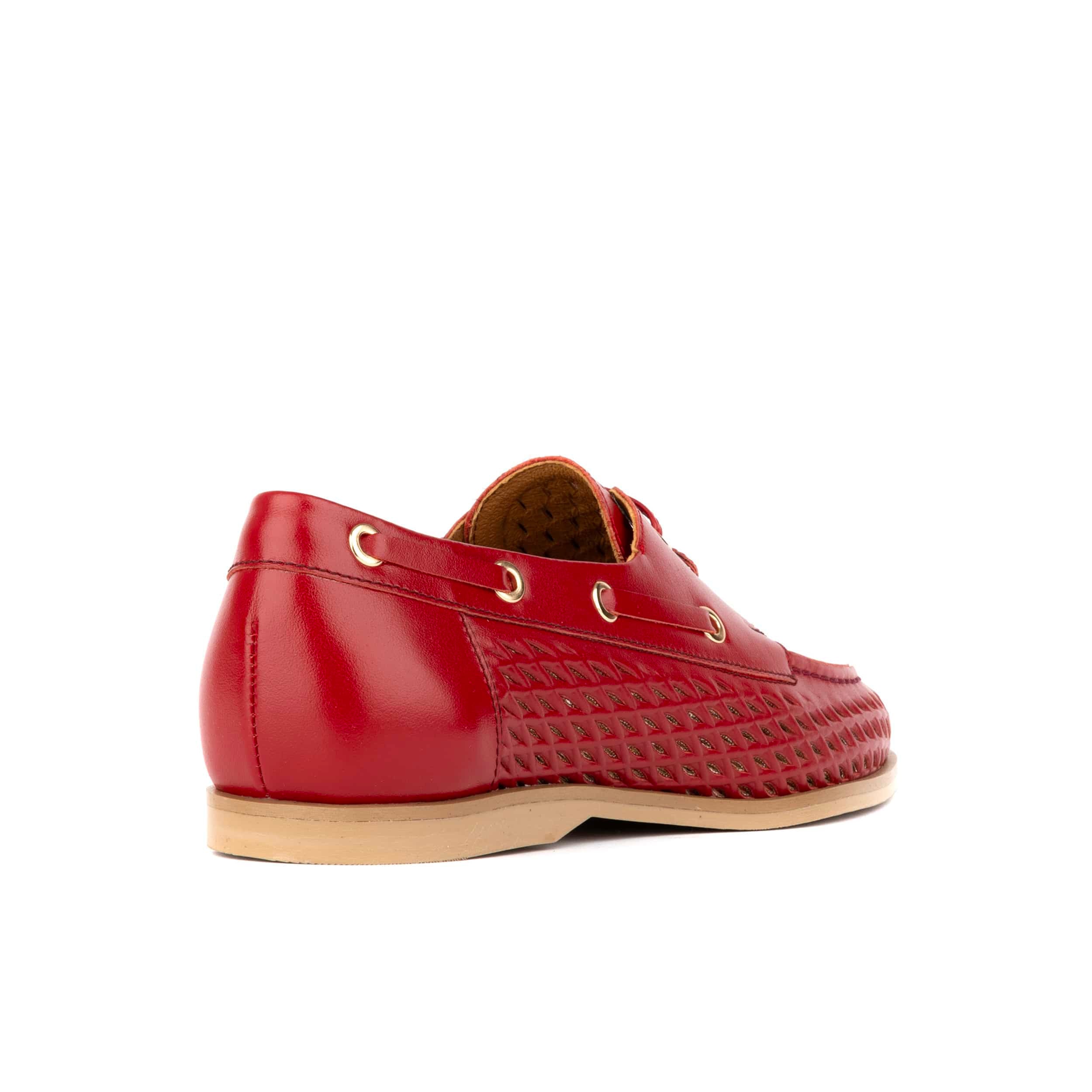 Row Your Boat - Red - Women's Leather Boat Shoes