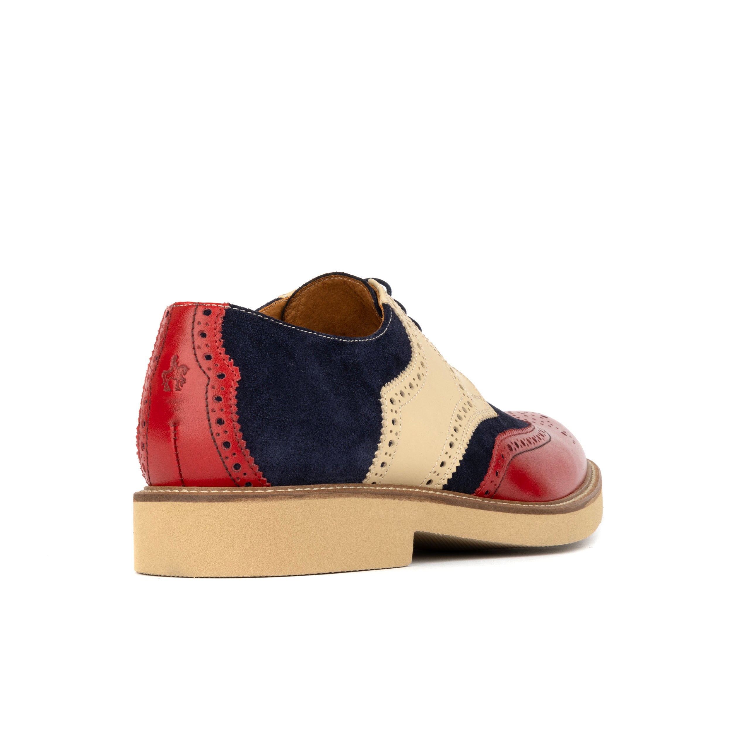 Riser - Navy Red & Cream - Men's leather lace up with llightweight sole and broguing