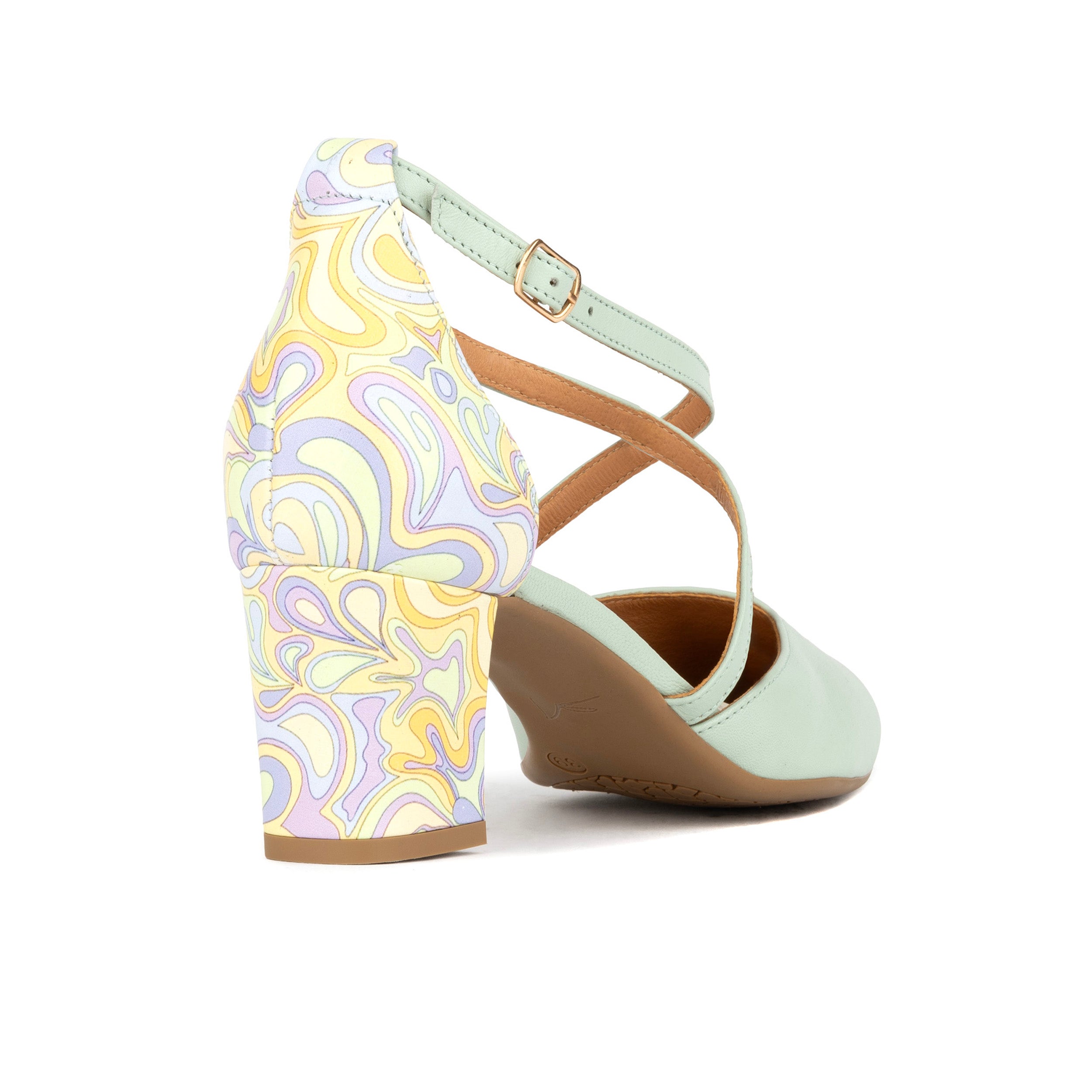 Dannii - Mint & Pastel Multi - Women's Leather Closed-Toe Block Heel