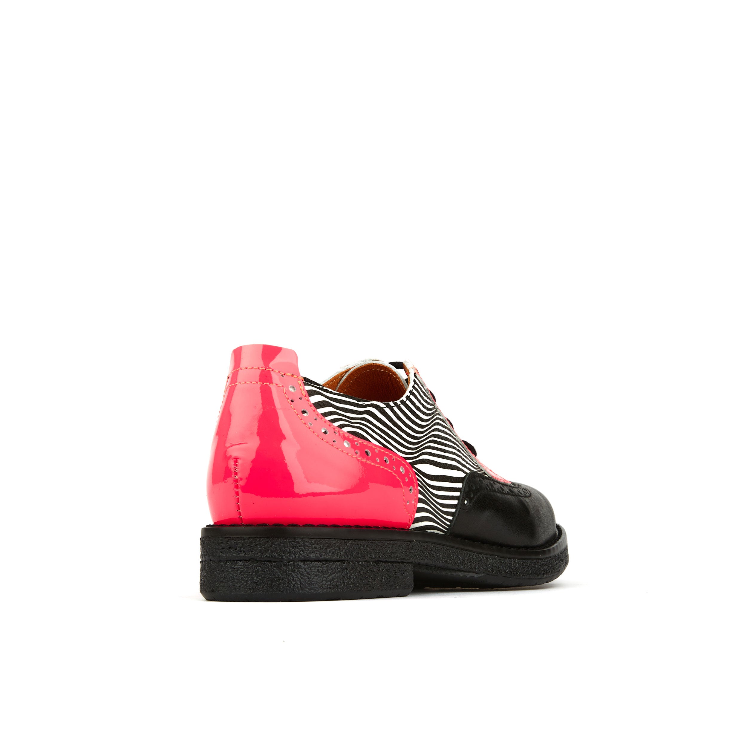 The Artist - Optical Zebra - Womens Italian leather shoe with rubber sole and broguing