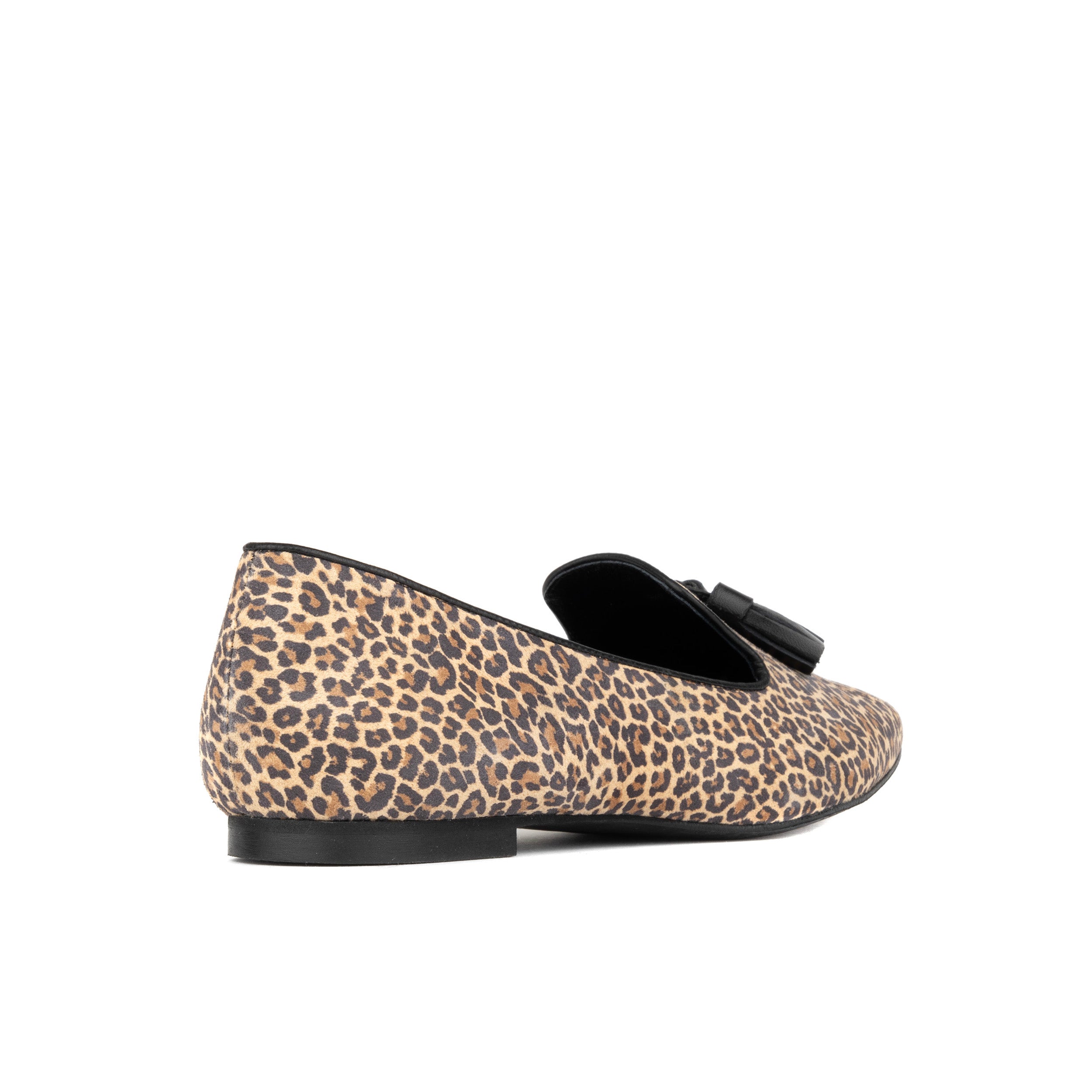 Aura - Leopard - Women's suede leather square toe tassel loafer