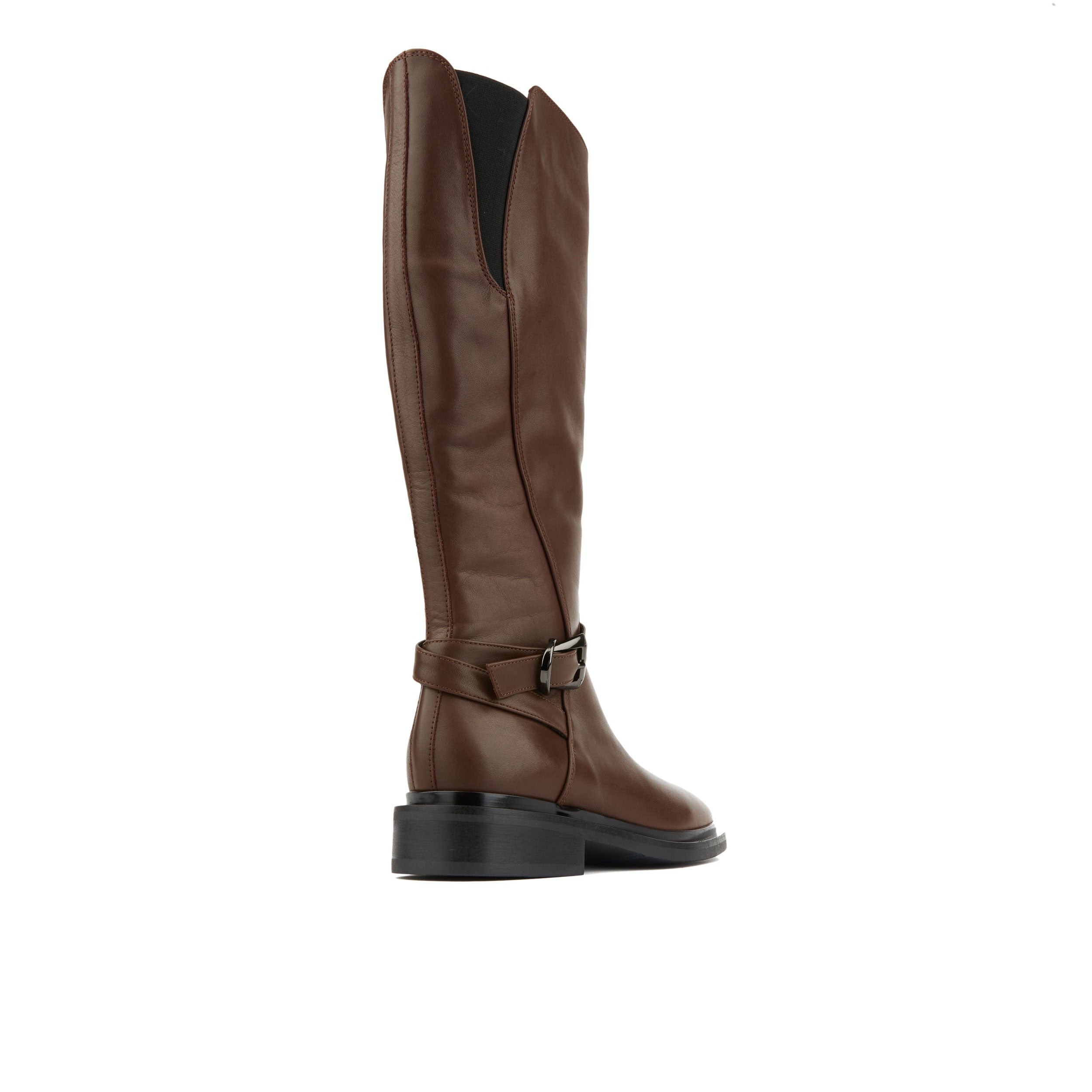 Jamie - Brown - Women's leather tall riding boots with rounded toe in brown