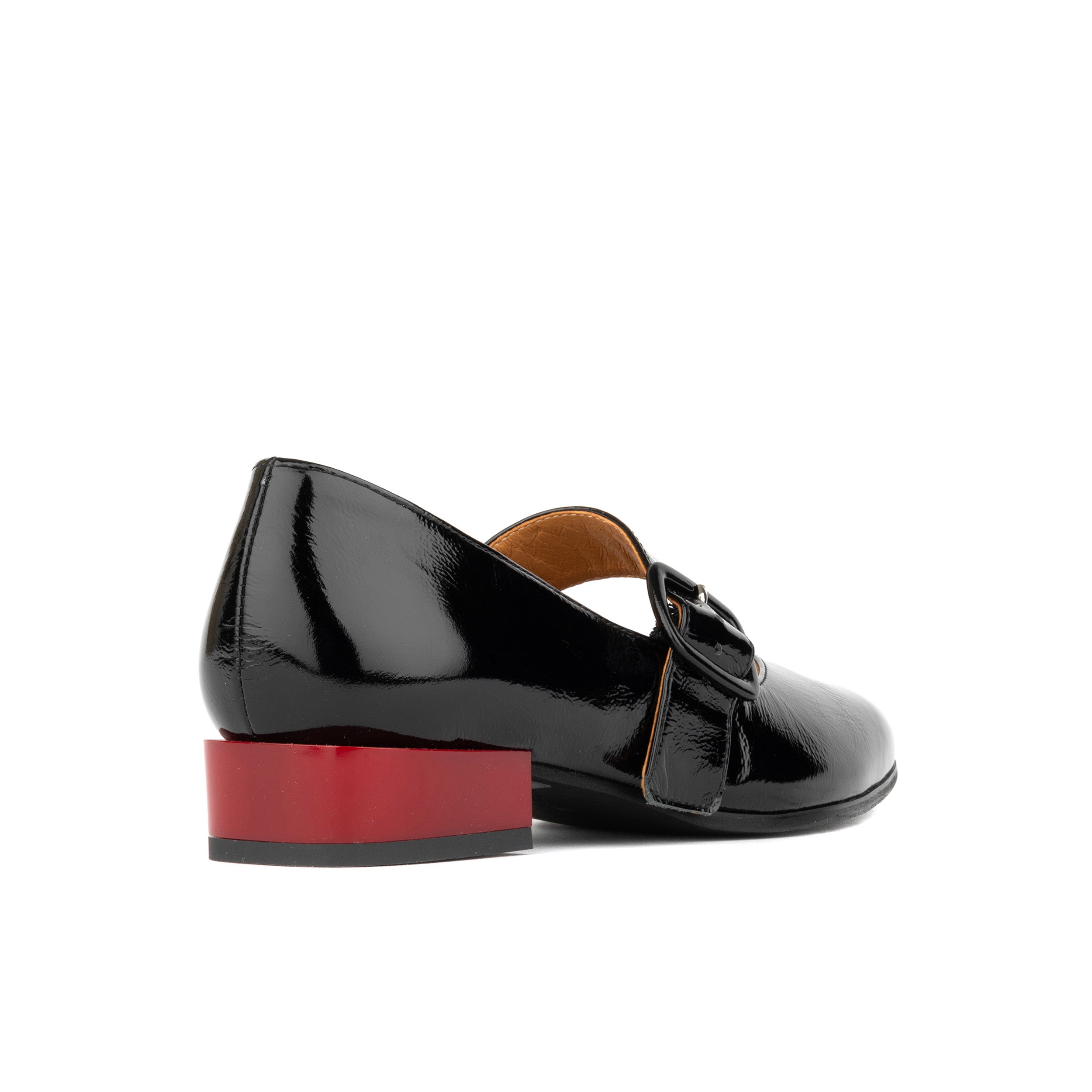 Bliss - Black - Women's block heel square toe patent leather comfort loafer