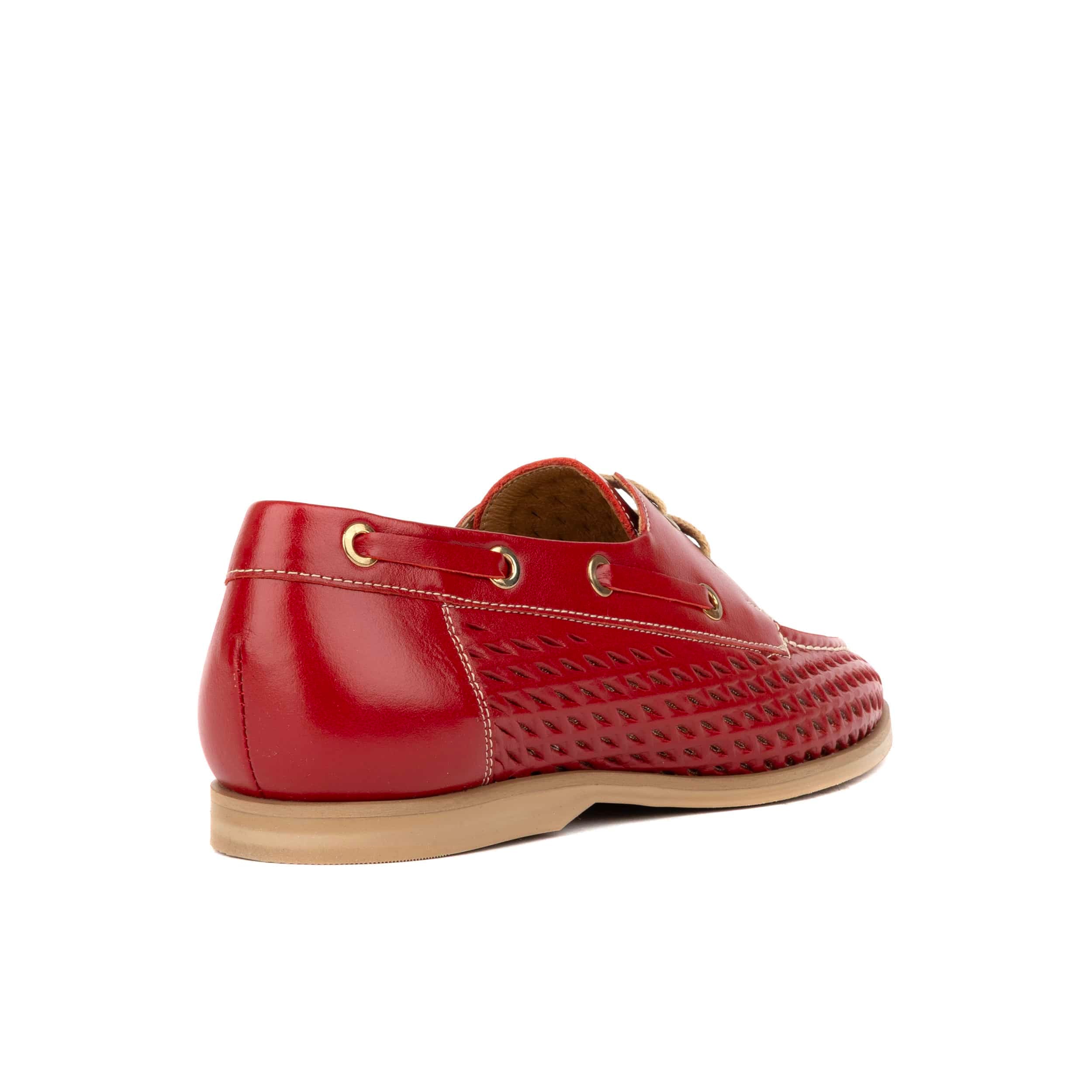Row Your Boat - Red - Women's Leather Boat Shoes