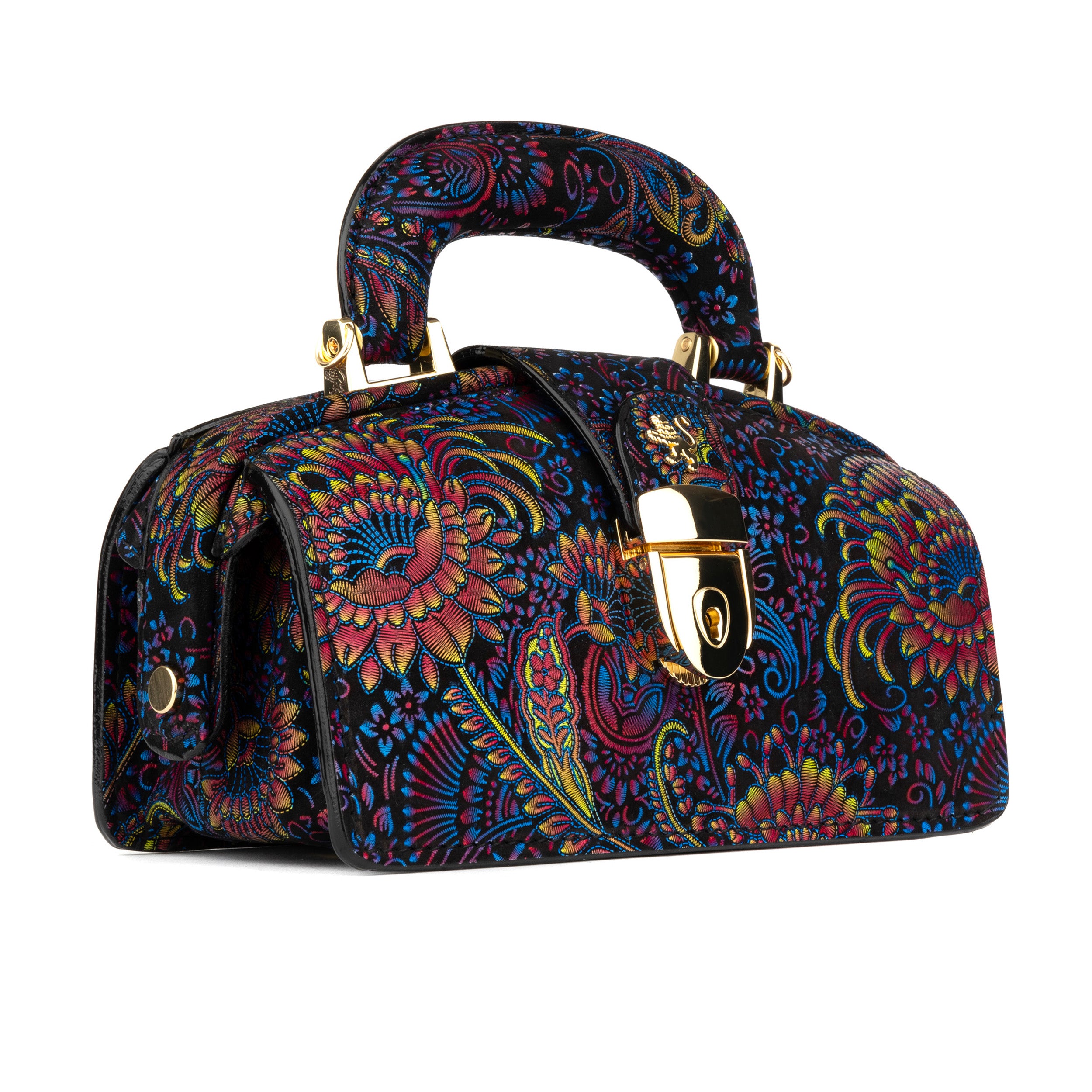 Gazelle Mini - Black & Blue - Women's mini bowling bag with handle and strap