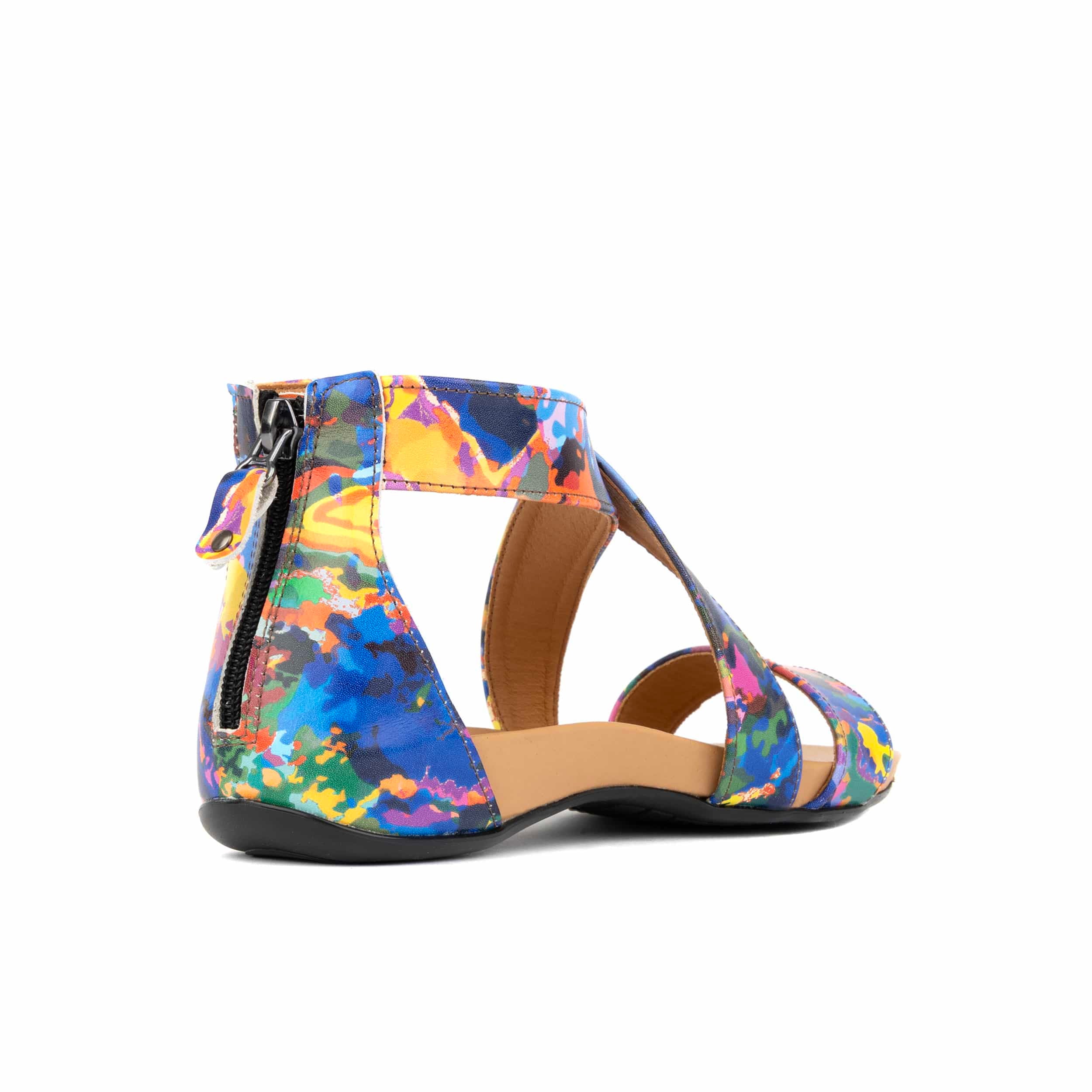 Isabella - Summer Colours - Women's cross strap sandal with covered heel