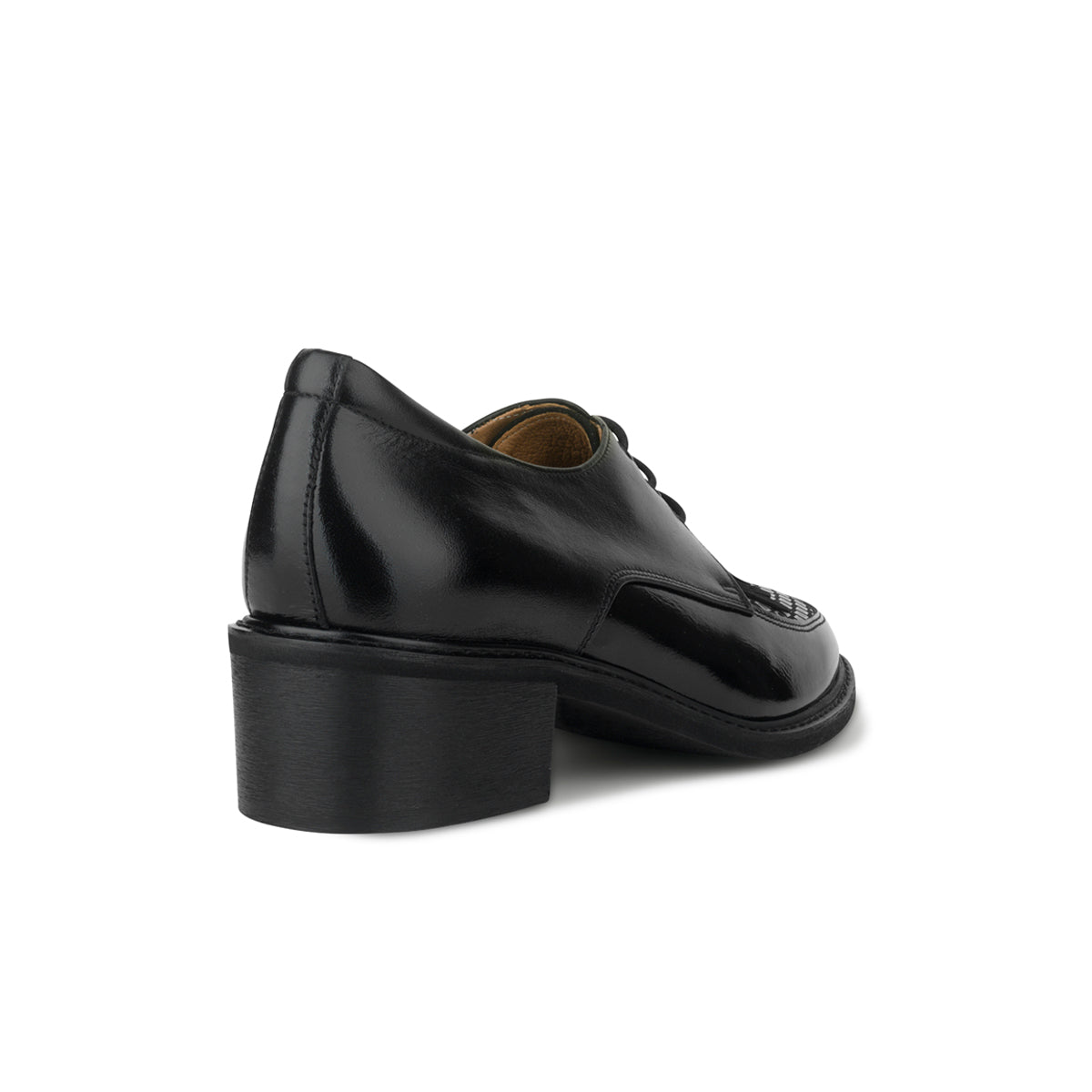 Retro Tone - Black & Grey Diamond - Women's leather lace-up with signature kiltie detail