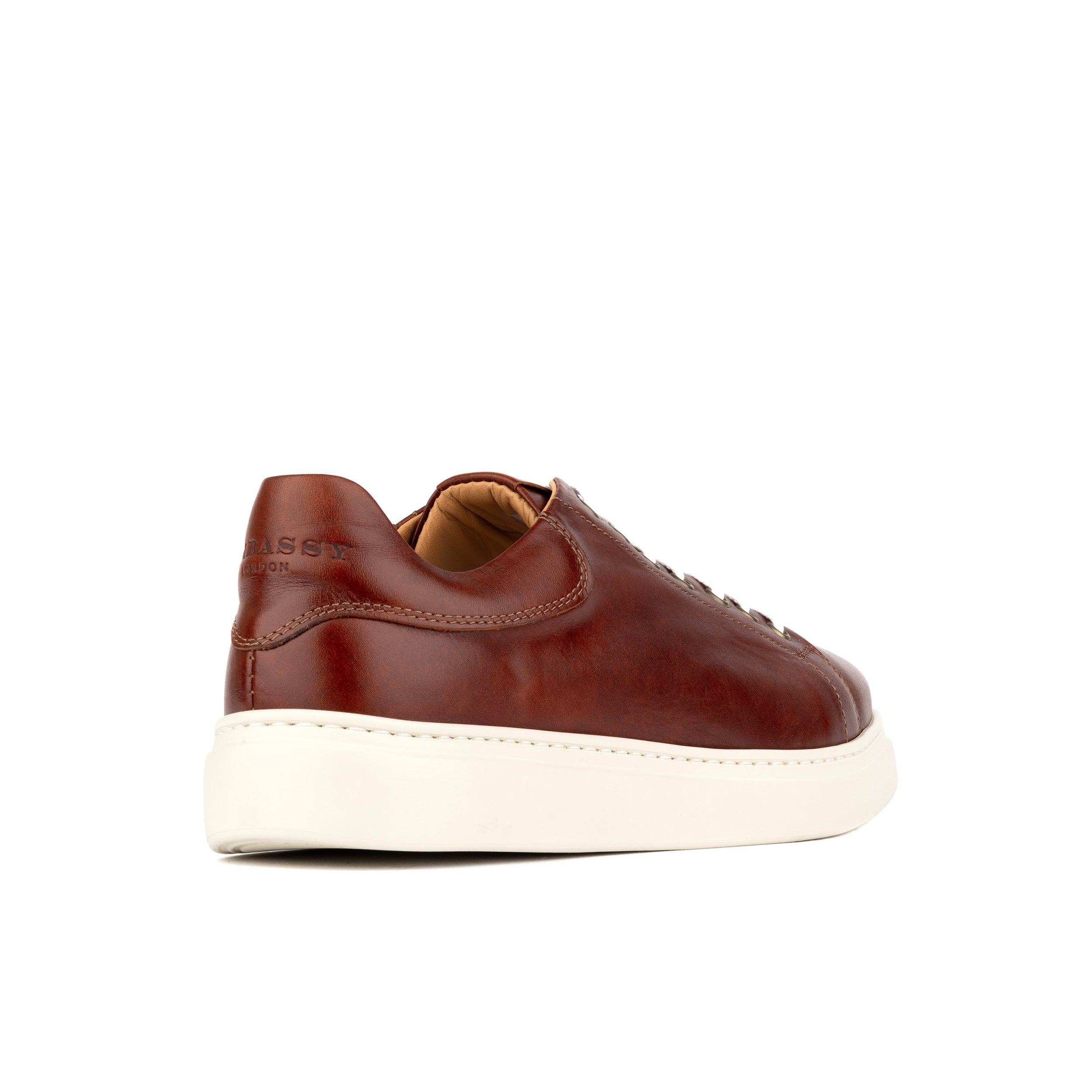 Sun City - Brown - Men's white sole trainer in brown soft leather