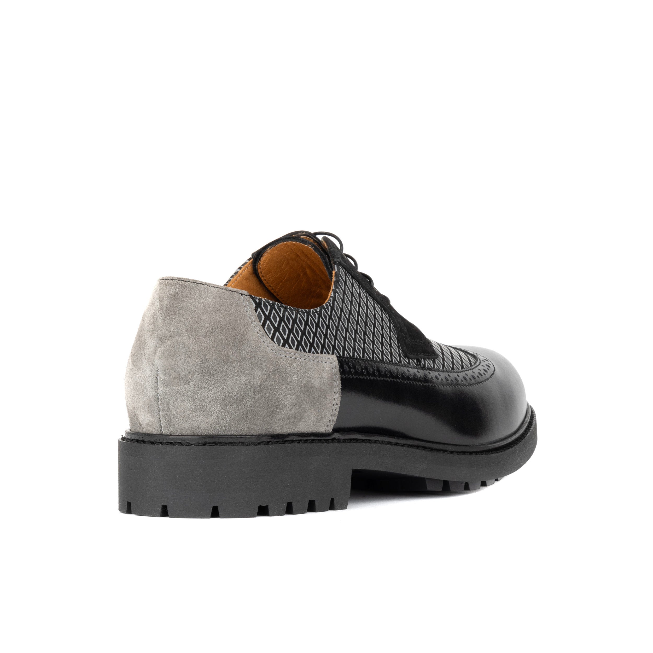 Cyclone - Black Diamonds - Men's chunky sole leather shoe