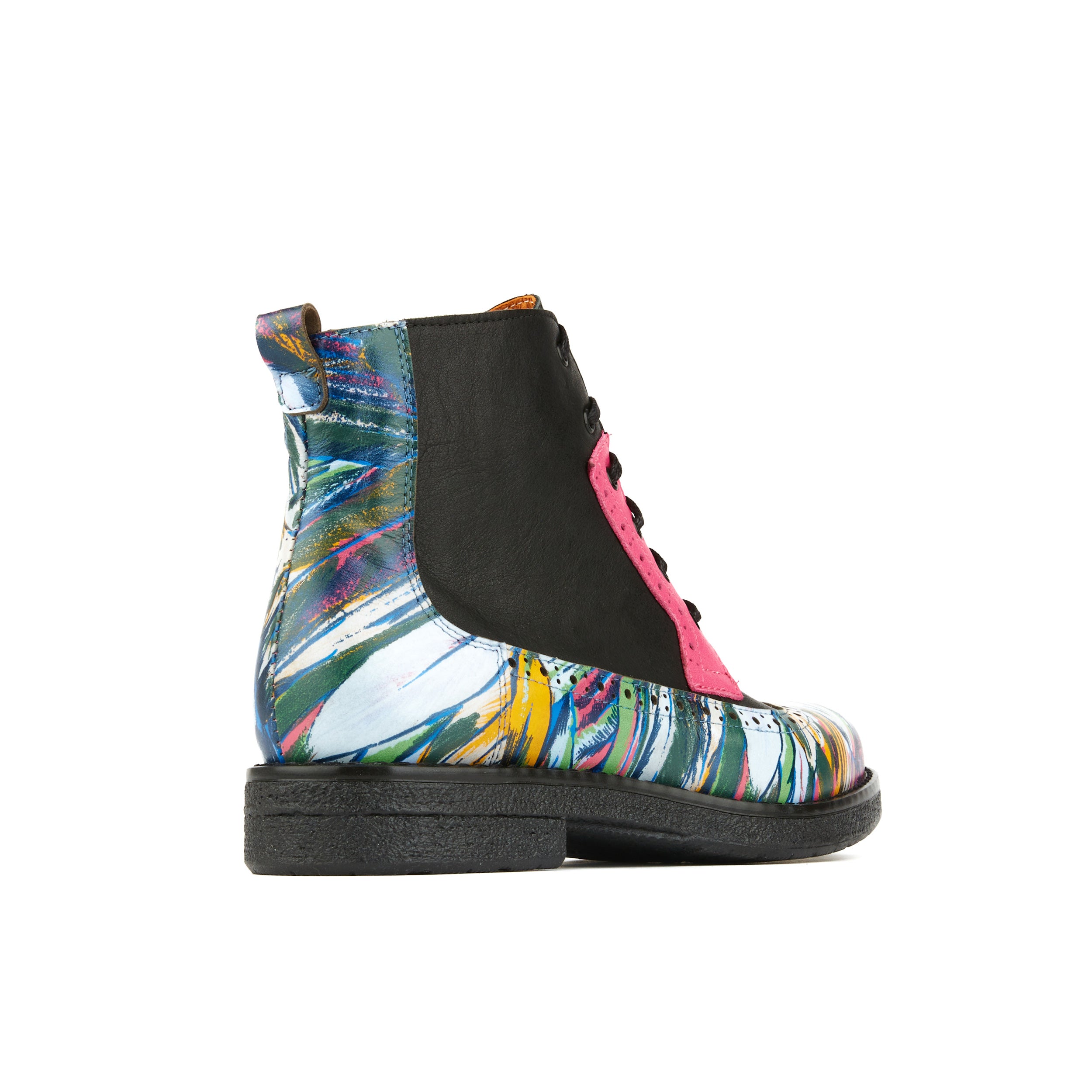 Hatter - Dark Flamingo - Women's Italian leather ankle boot in vibrant colours