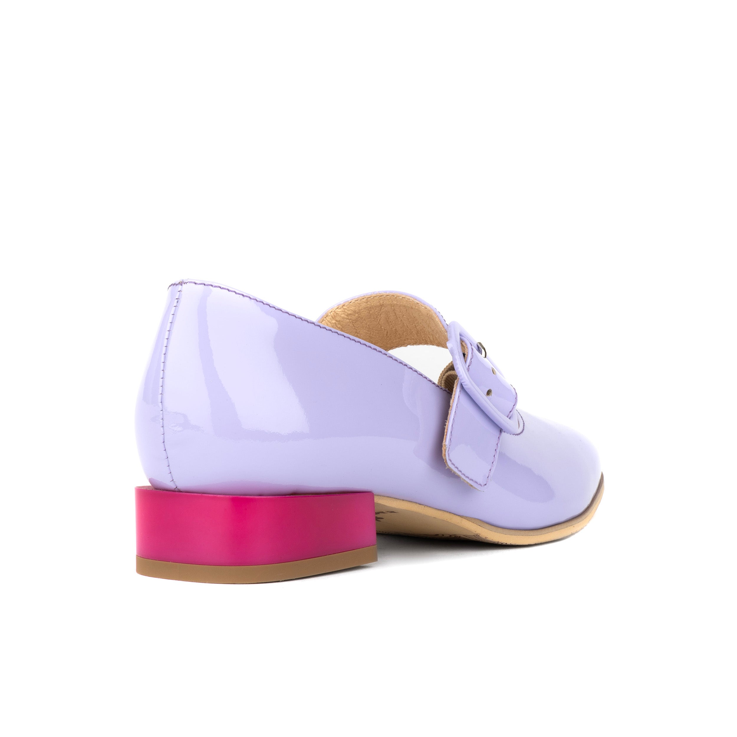 Bliss - Lavender & Rose - Women's block heel square toe patent leather Mary-Jane