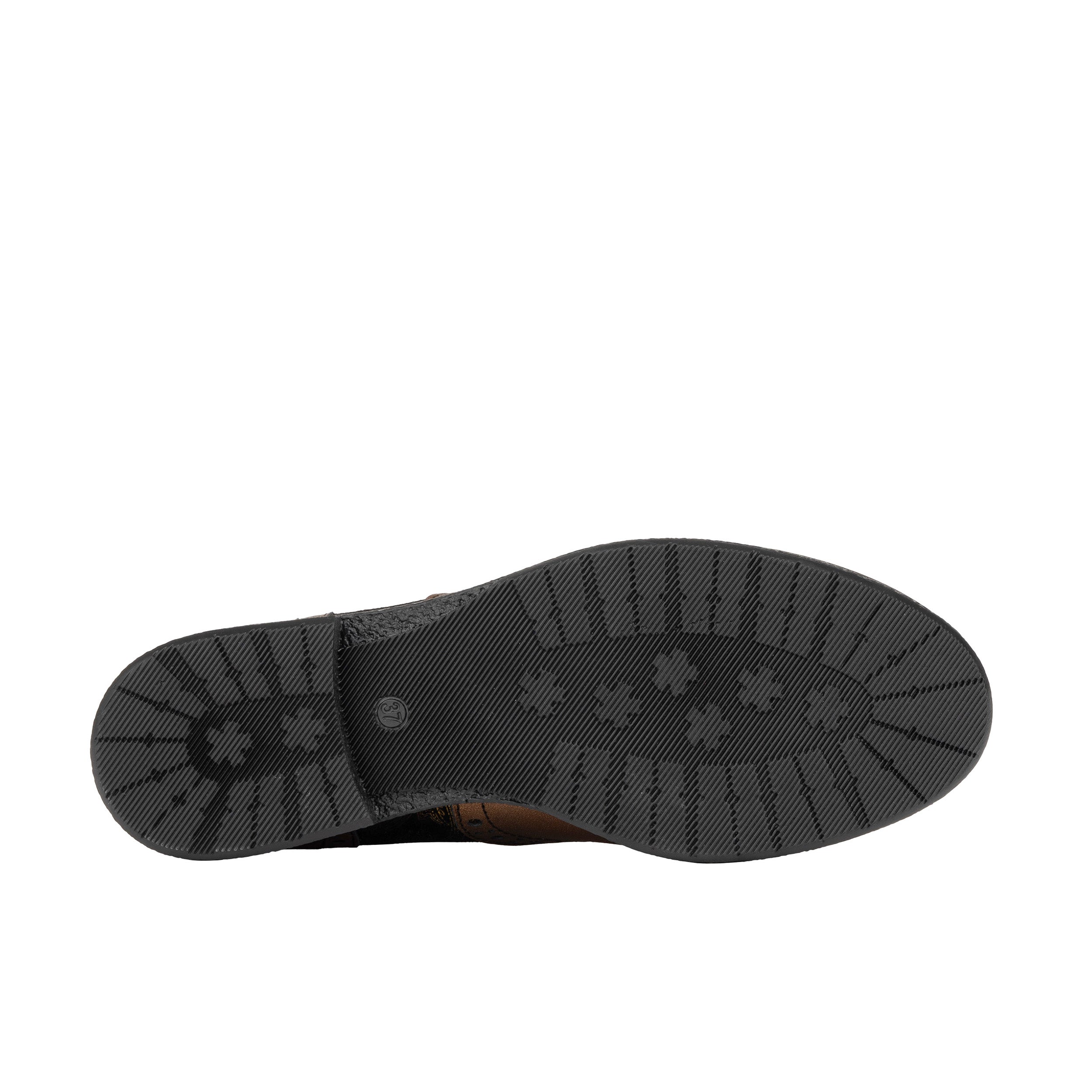 The Artist - Bronze & Floral - Women's leather lace-up shoe with brogue detailing