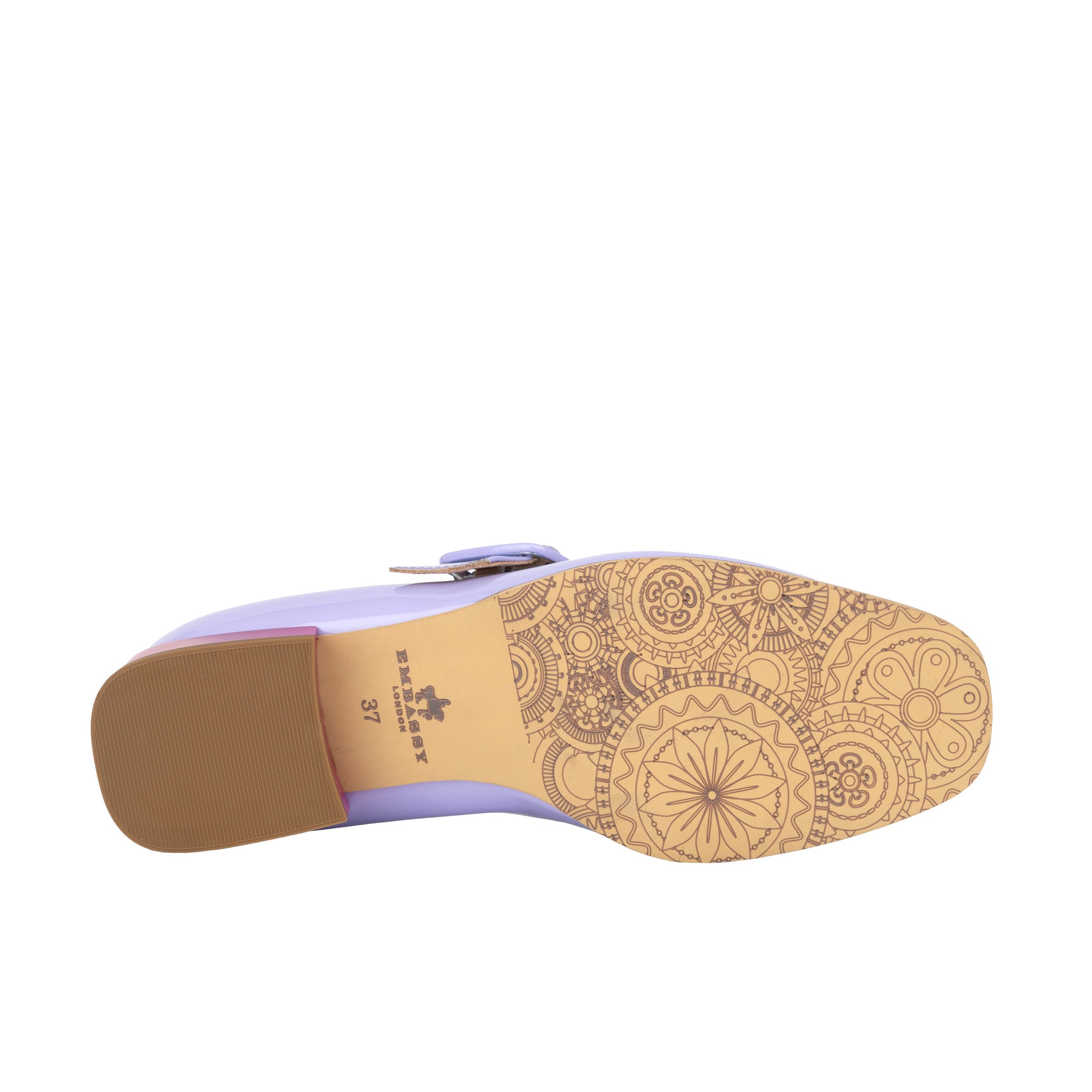 Bliss - Lavender & Rose - Women's block heel square toe patent leather Mary-Jane