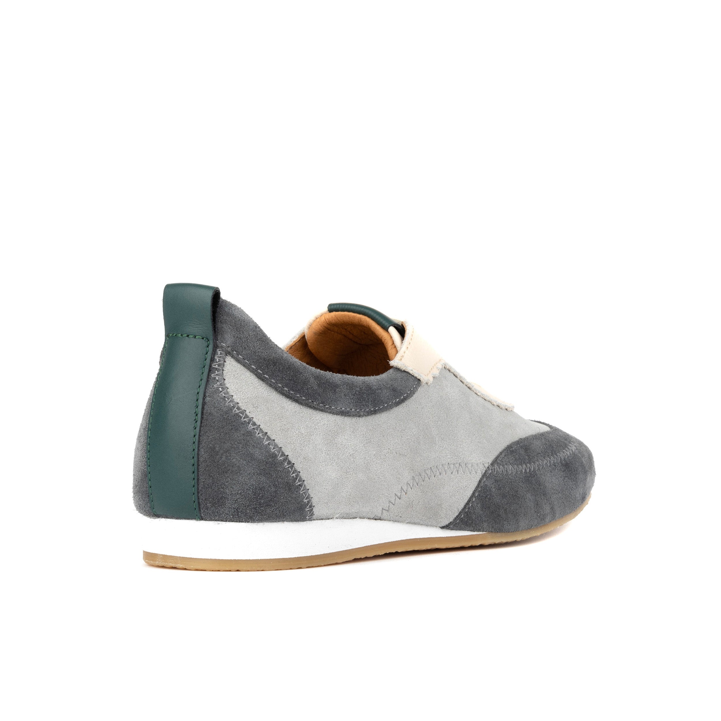 Shoreditch - Grey - Women's Leather & Suede Slim Trainer