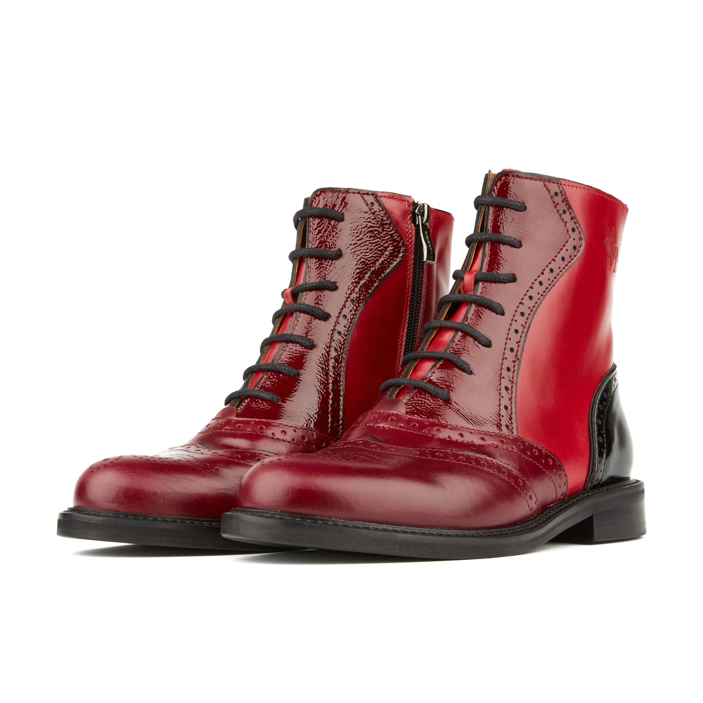Brick Lane Boots - Red & Claret & Black