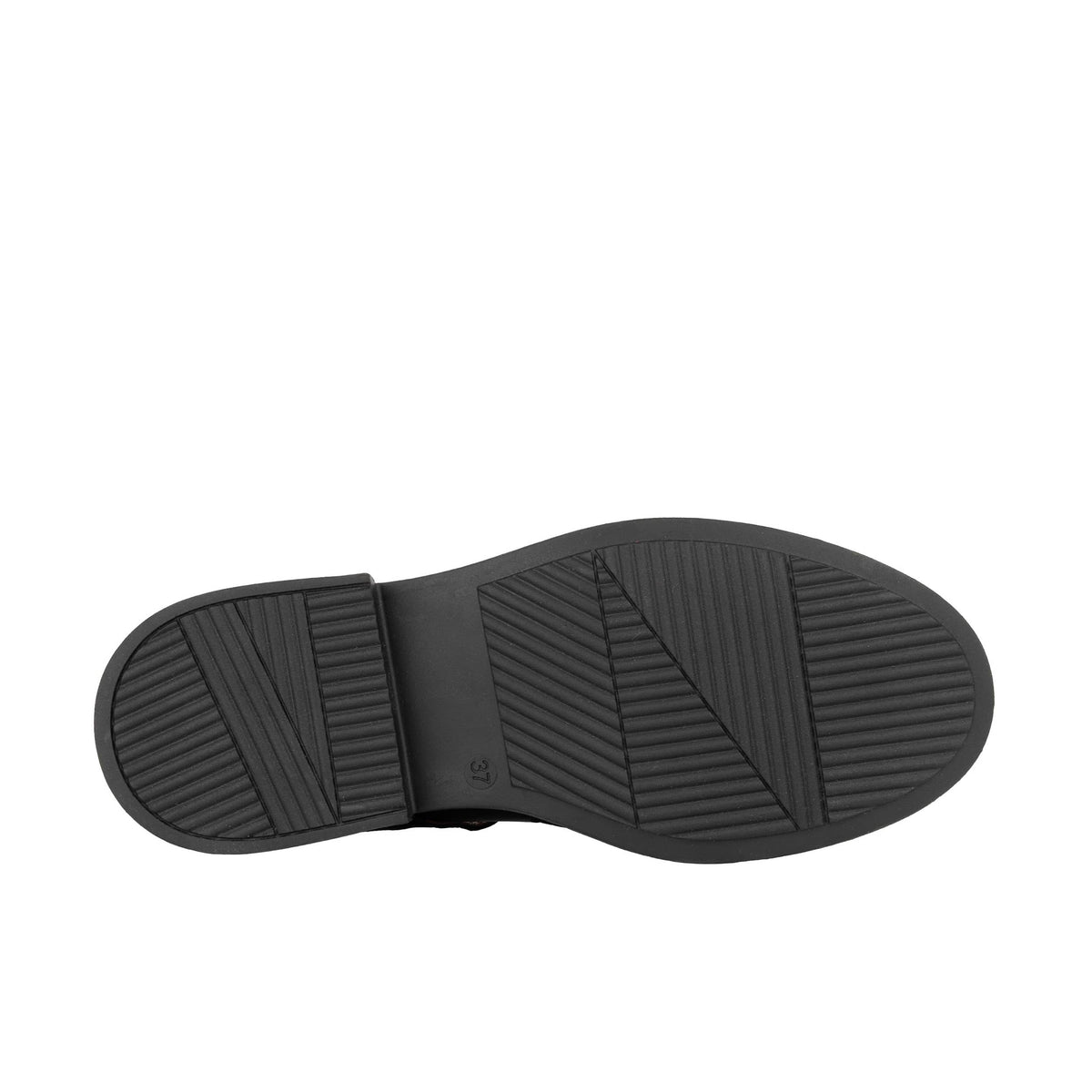 Miley - Black Women's Leather T-Bar Brogue Shoes