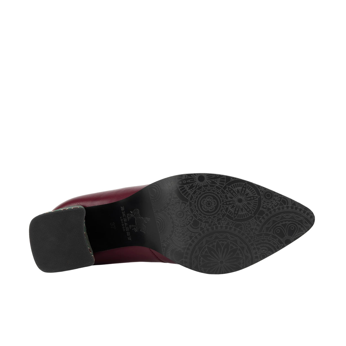 Hyde - Burgundy & Green Diamond - Women's Leather Mary Jane Pump