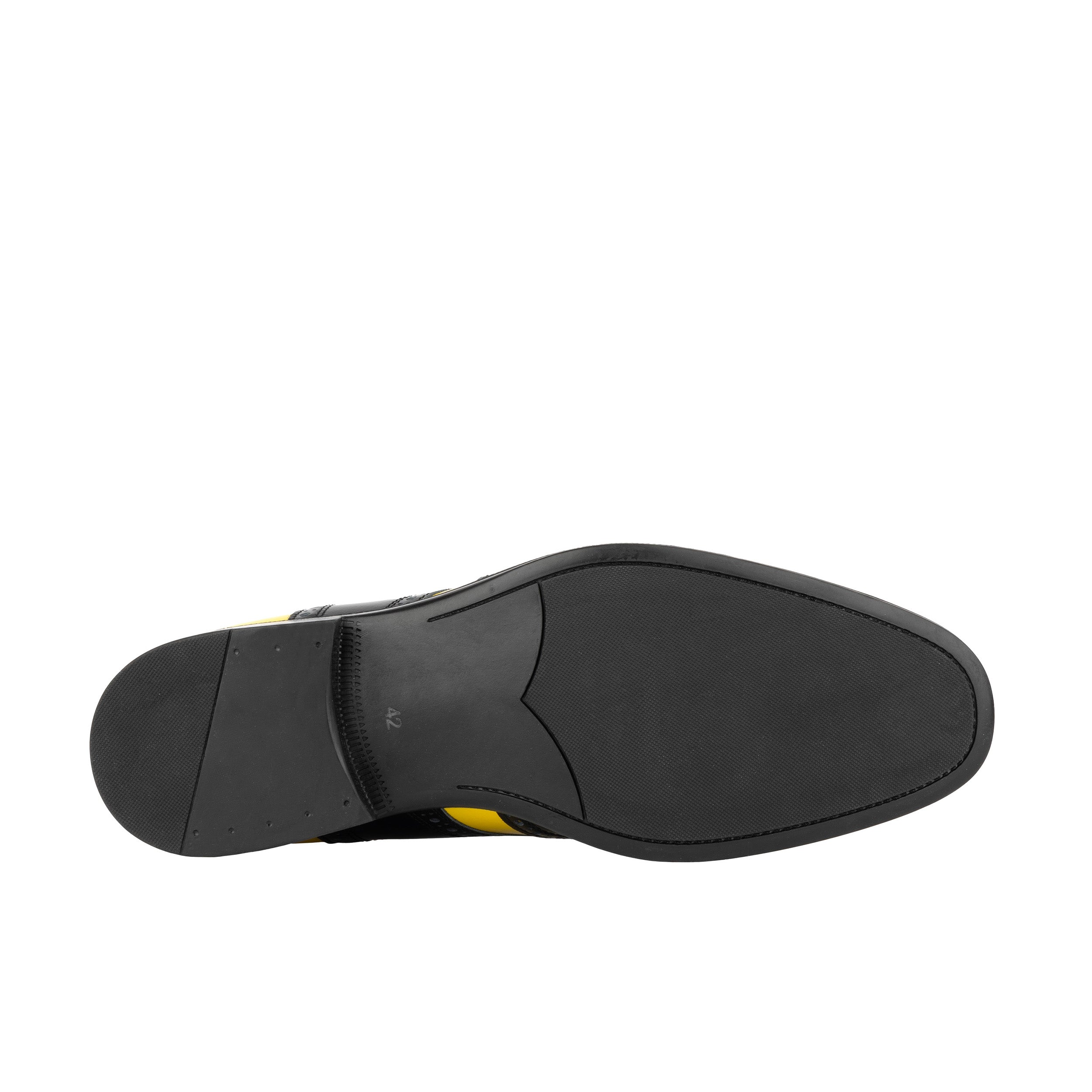 Kensington - Yellow & Black - Men's leather brogue lace-up