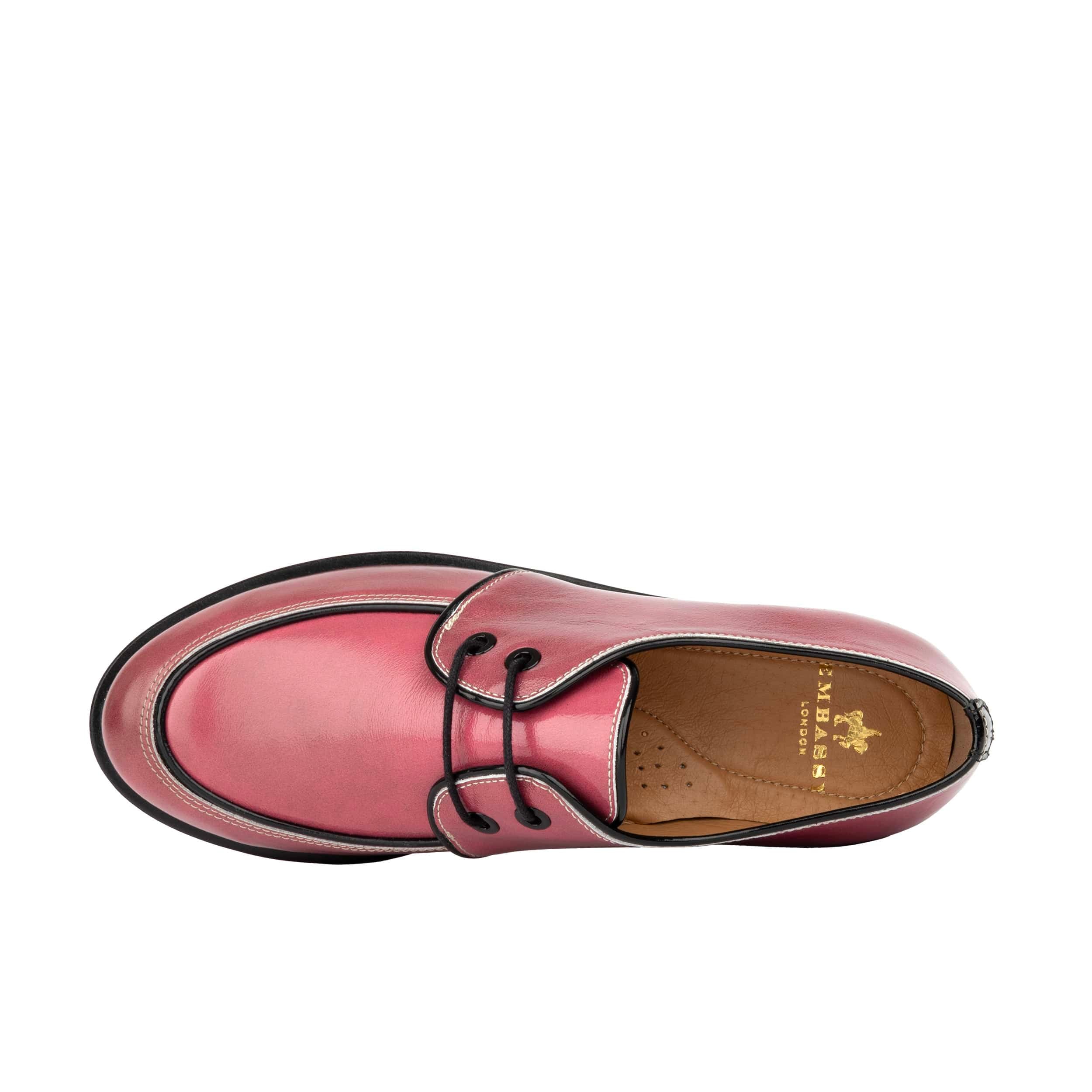 Kiss - Pink - Women's patent leather lace up shoe