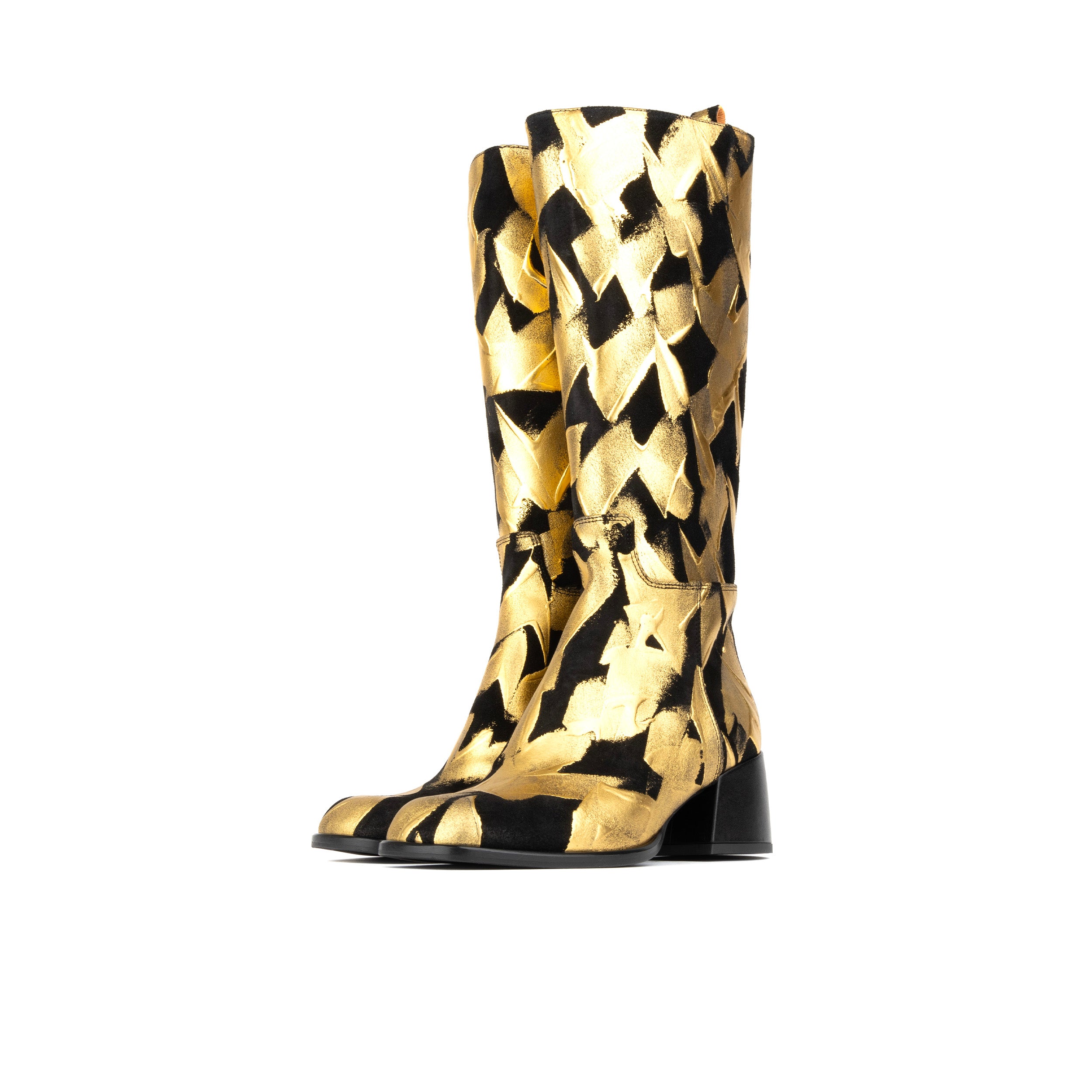 GoGo - Gold & Black - Women's Long Boots