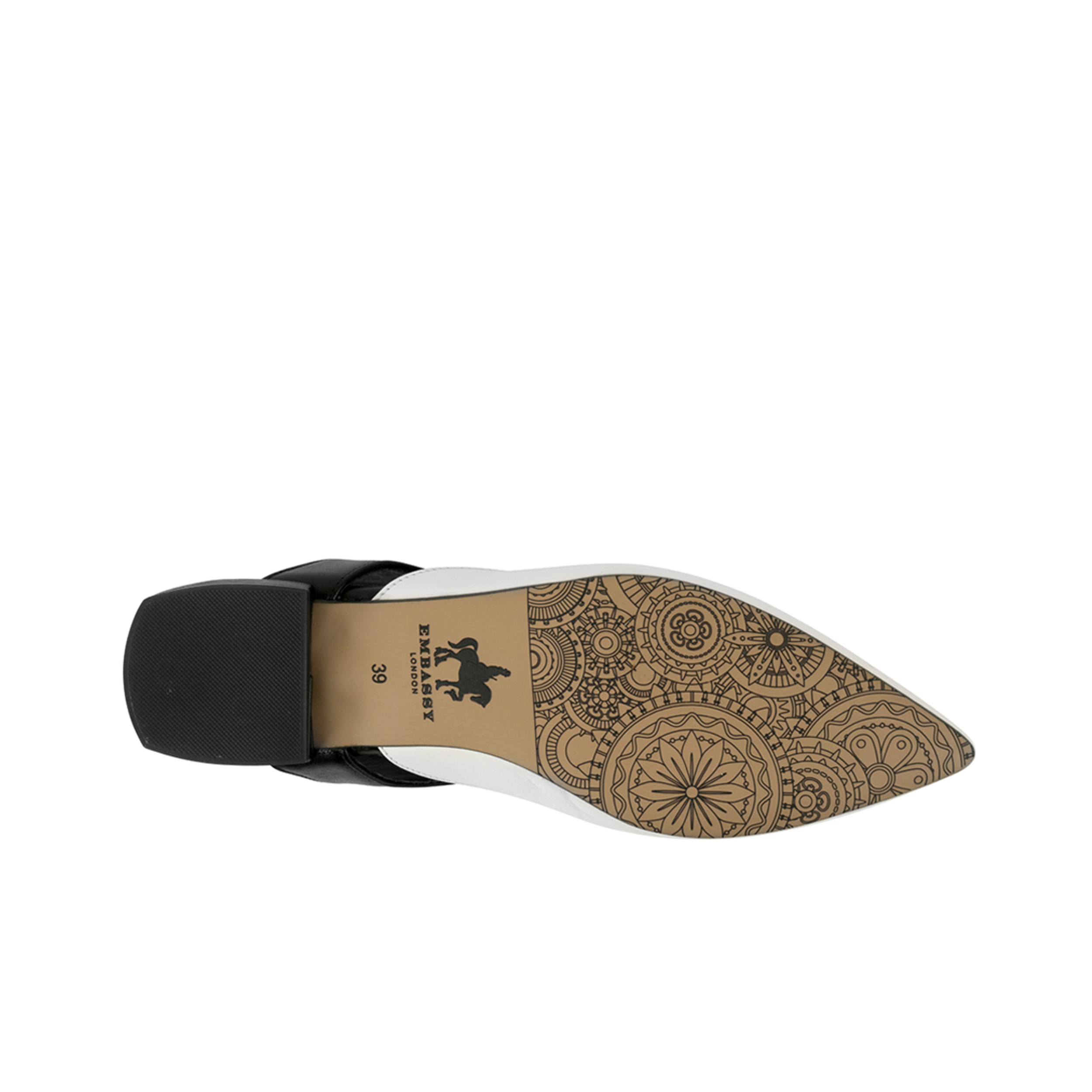 Lim - Black & Cream - Women's cutout leather lace up slingback