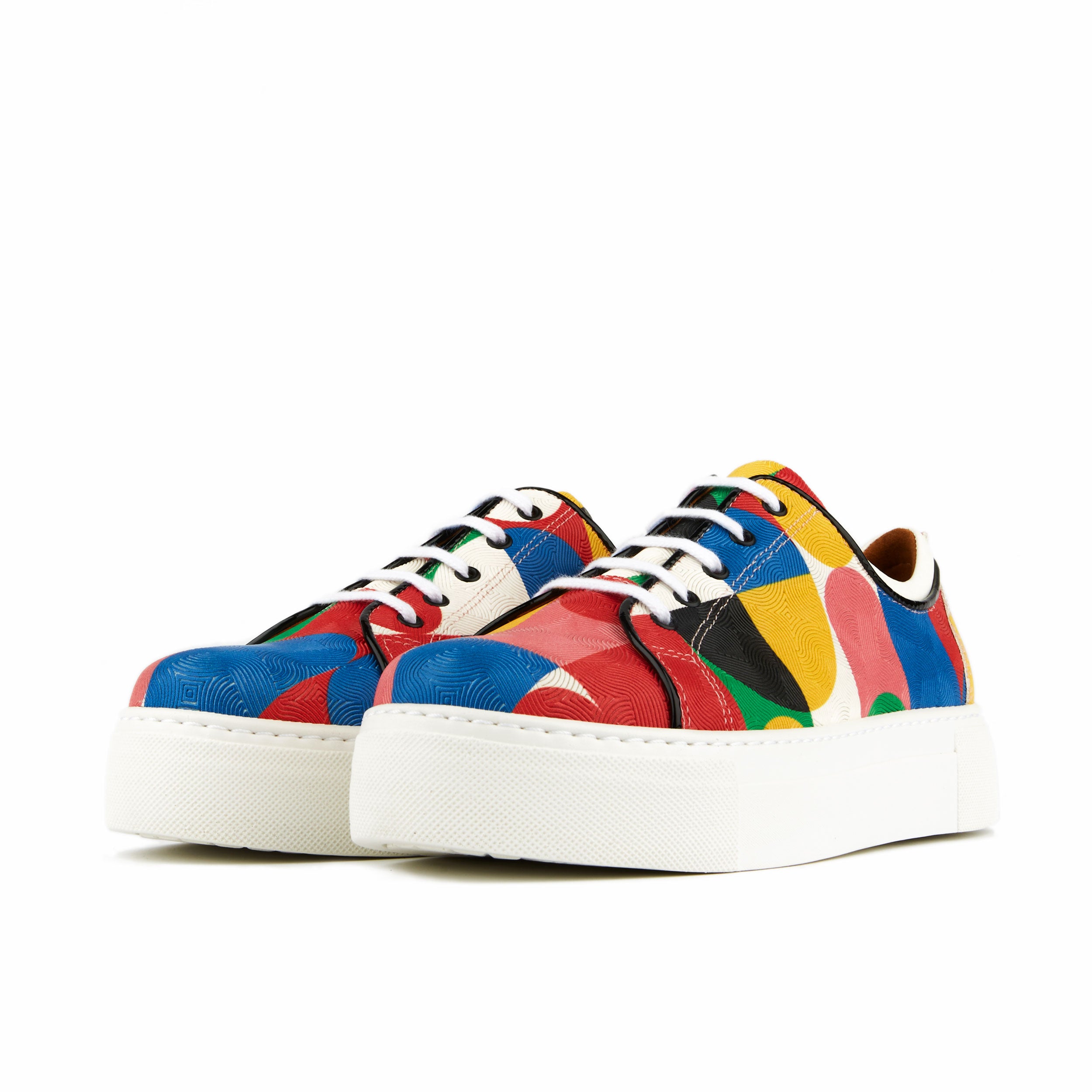 Camila - Groovy - Women's white sole trainer in colourful Italian leather